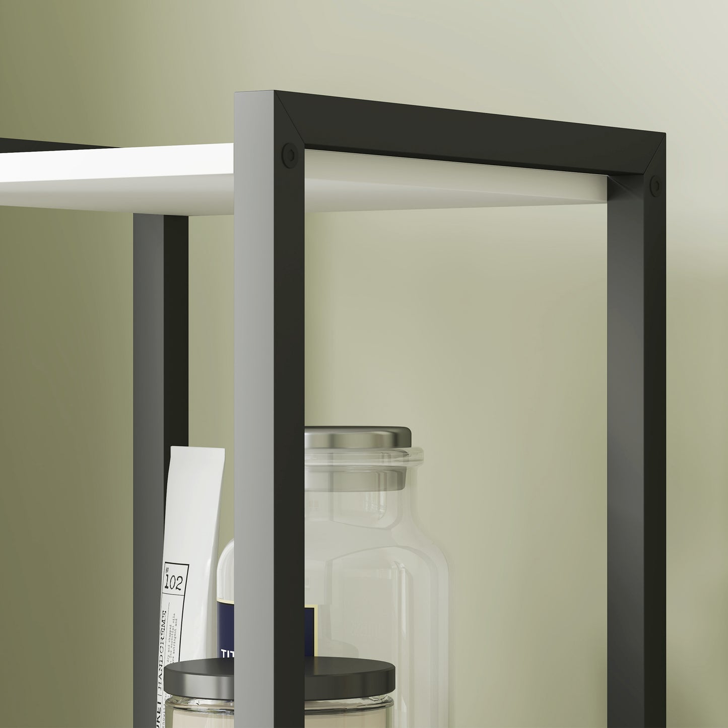 Tall Bathroom Storage Cabinet with 3 Shelves, 30 x 30 x 170 cm, White