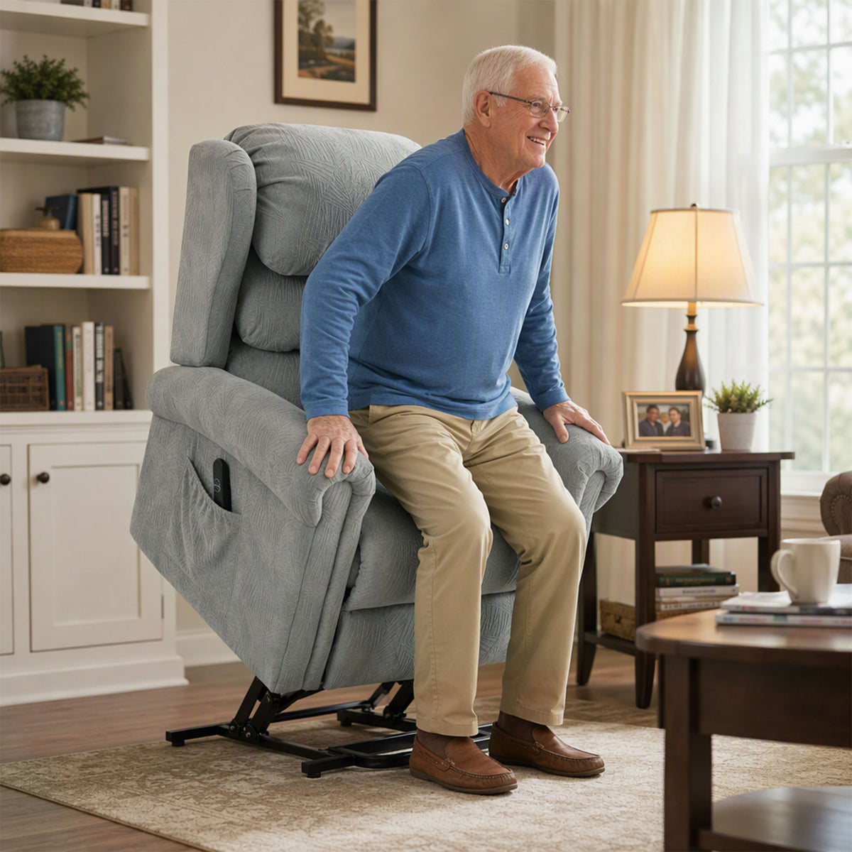 Power Lift Recliner Chair for Elderly with Remote Control, Grey
