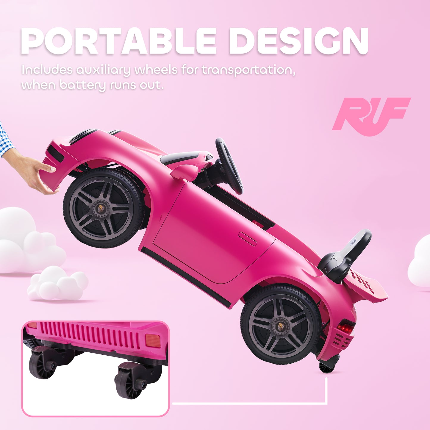 Battery Powered Kids Electric Car with Remote Control, Pink