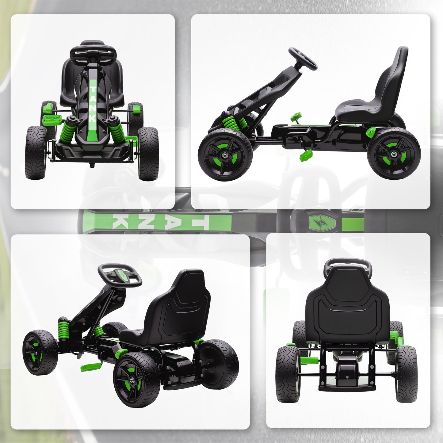 Pedal Go Kart with Automatic Clutch, for Ages 3-6 Years, Green