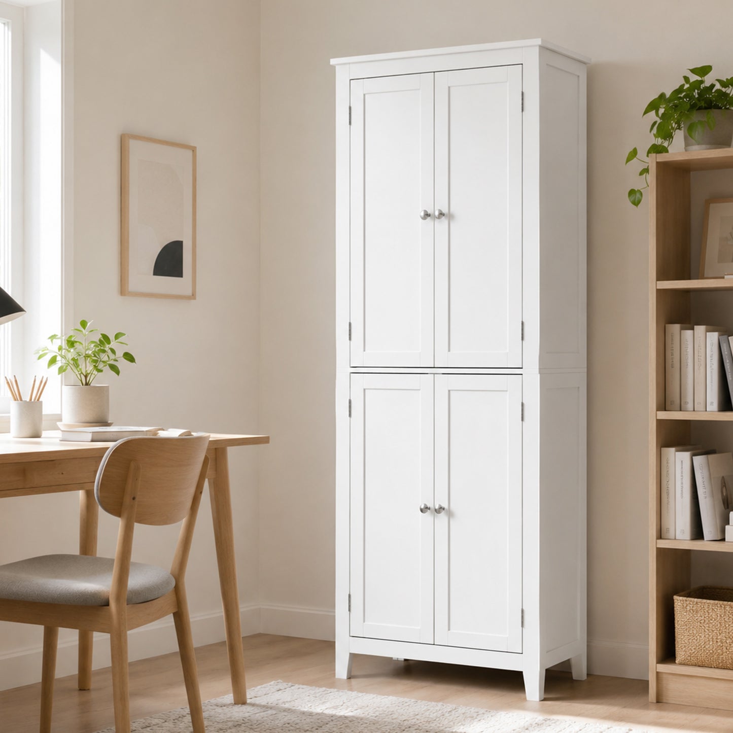 170 cm Tall Bathroom Storage Cabinet with Adjustable Shelves
