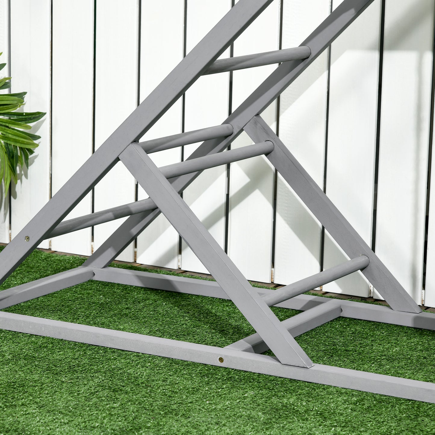 Wooden Chicken Coop Toy with Swing, Ladder, Platform, Grey