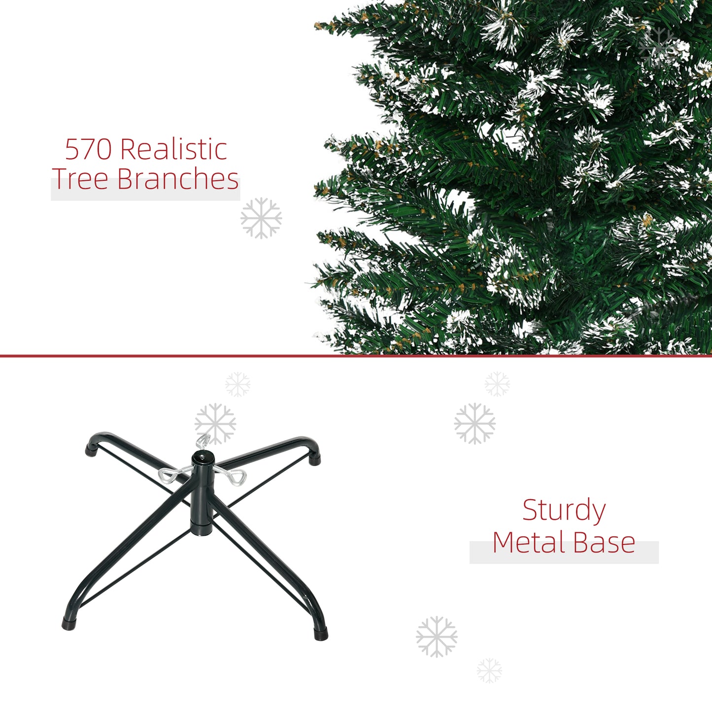 6FT Artificial Snow Dipped Christmas Tree Home Indoor Decoration Green