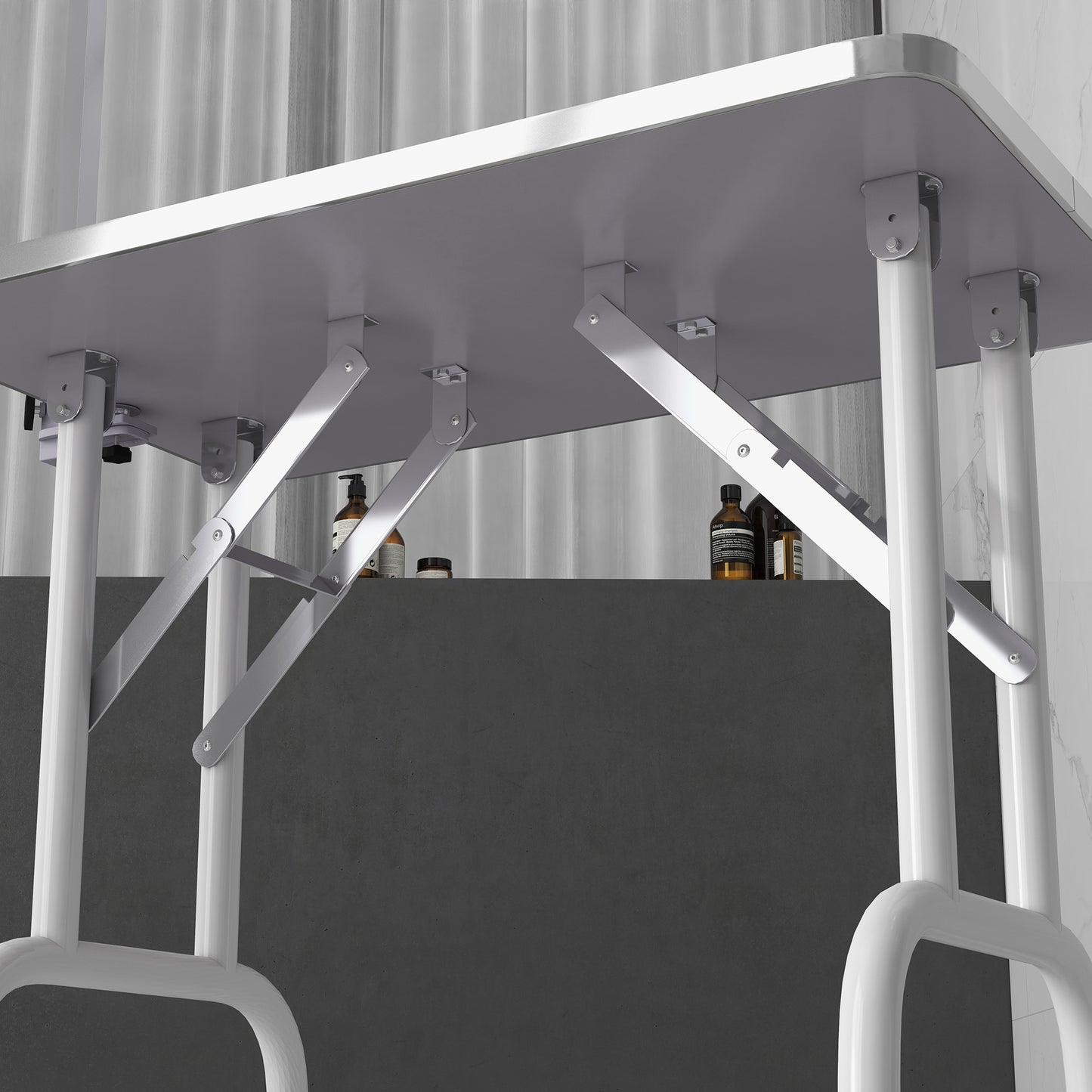 PawHut Foldable Dog Grooming Table Adjustable Arm 81x49x80 cm