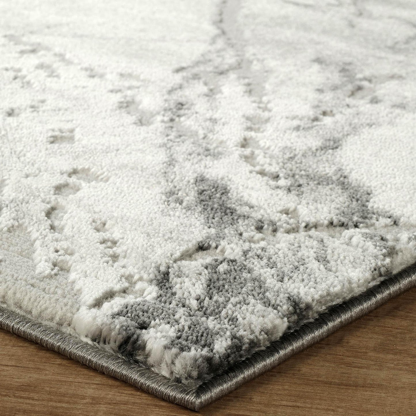 Novu Modern Abstract Rug with Velvet Touch Elegant Metallic Accents Valley Design - 2 Colours Available