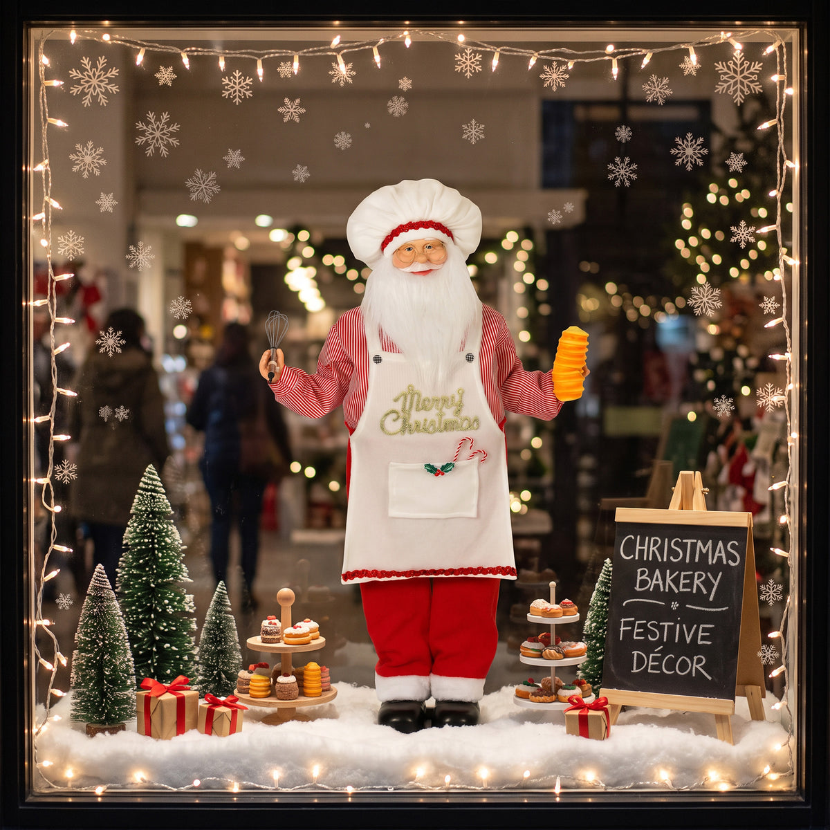 4ft Christmas Singing Cooking Santa Claus with Head Moving