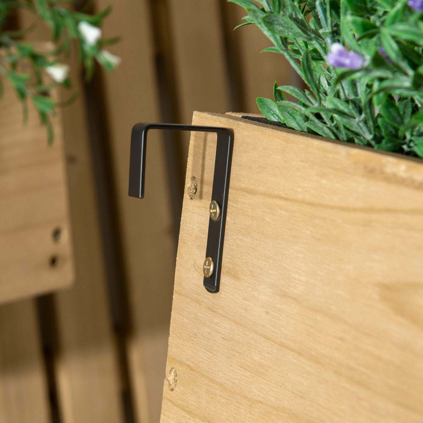 Wooden Garden Planters with Trellis Wall-mounted Raised Garden Bed