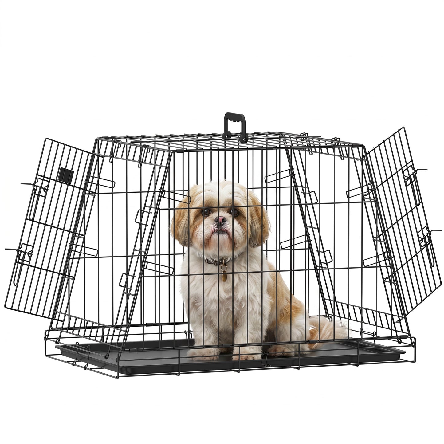 30"(76 cm) Car Dog Crate, Small Dog Cage for Car Boots