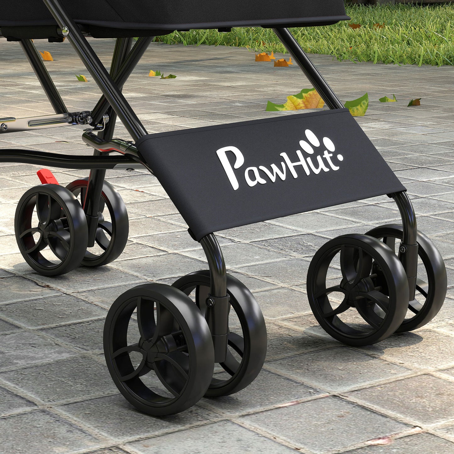 Foldable Dog Stroller with Mesh Windows for Mini Dogs, Black