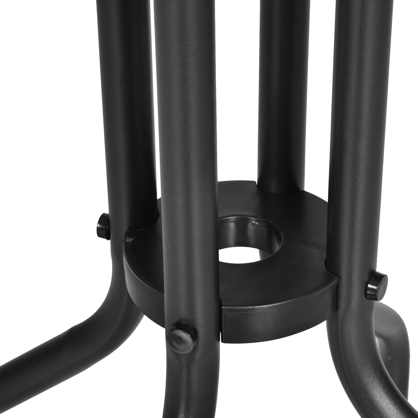 Φ60×70H cm Round Metal Table, Garden Table Tempered Glass-Black