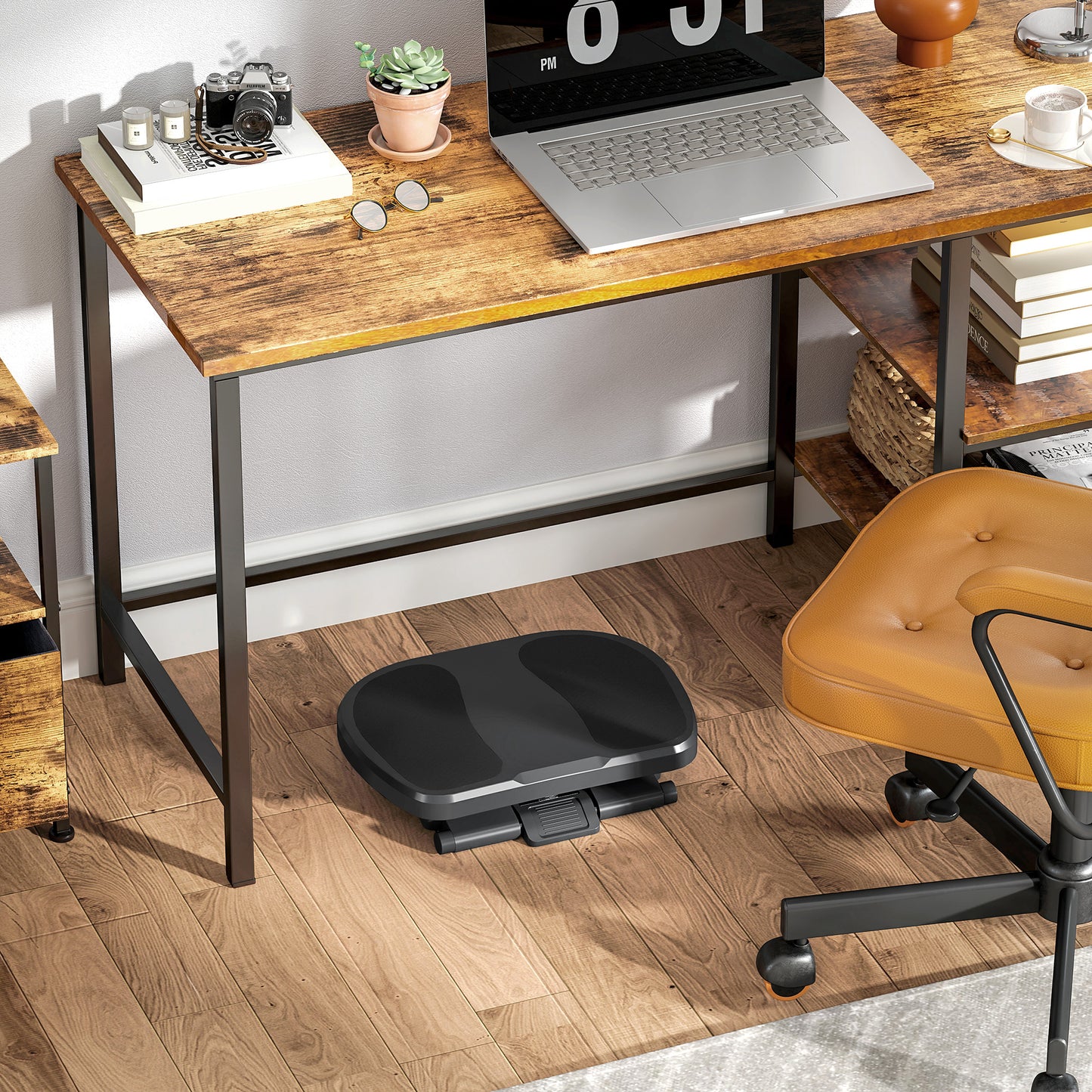 Adjustable Under-Desk Footrest Height Angle Tilt Anti-Slip Compact Health