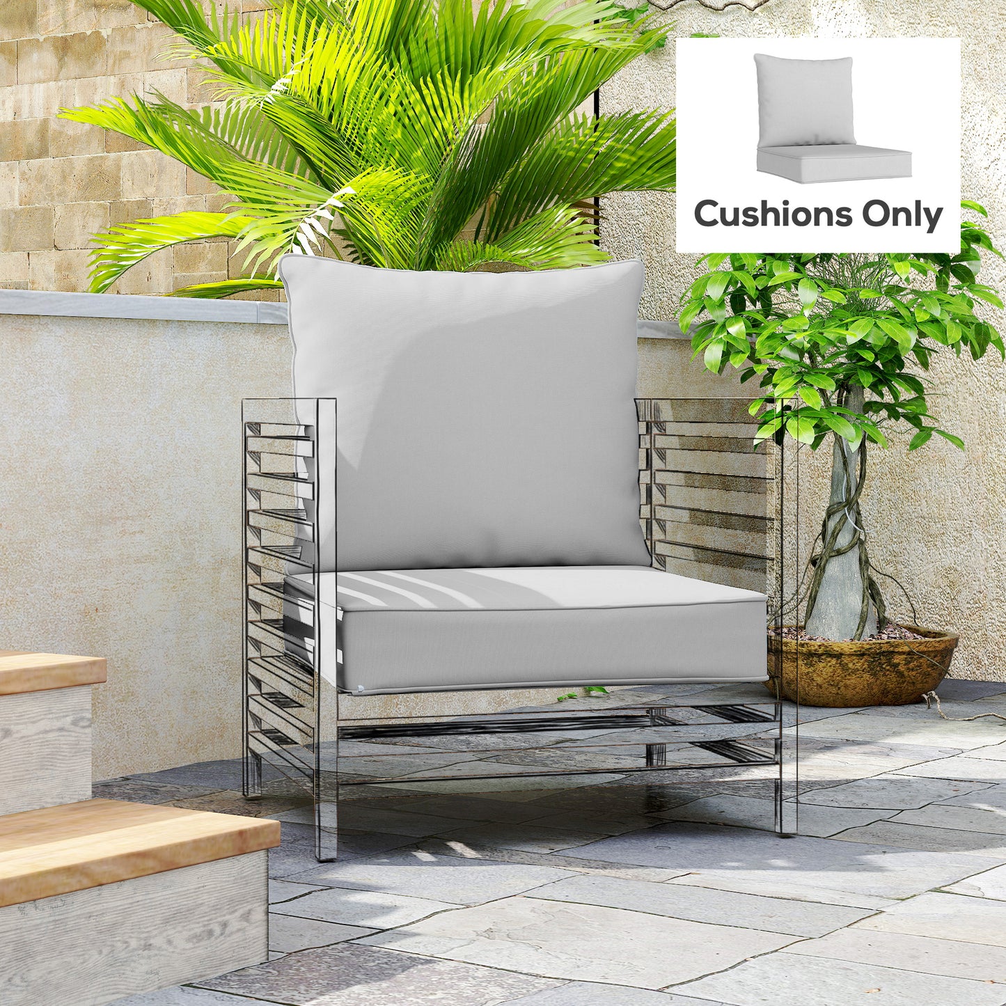 Seat and Back Cushion Set, Fade Resistant Replacement Cushion