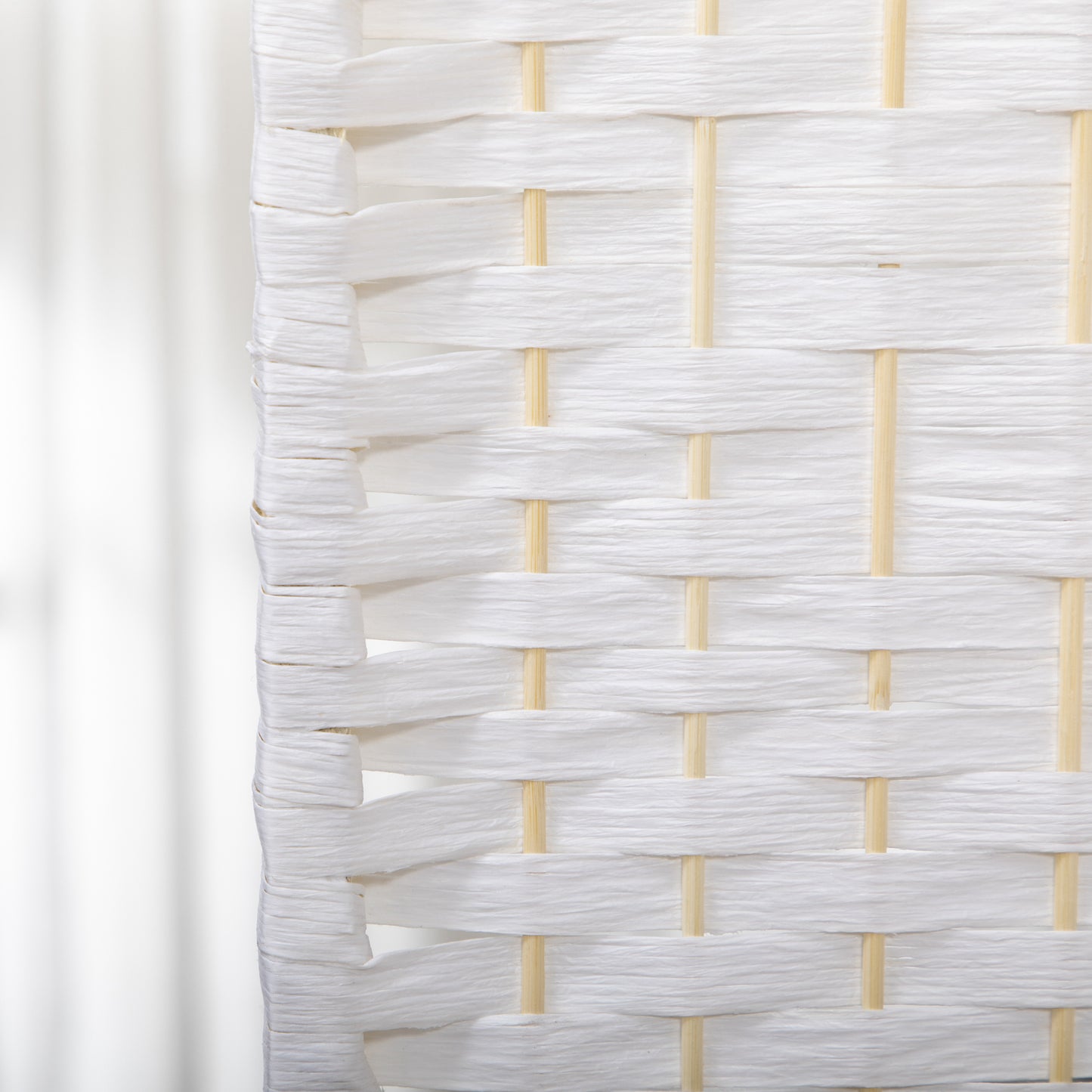 4 Panel Folding Room Divider, 170cm Freestanding Privacy Screen, White