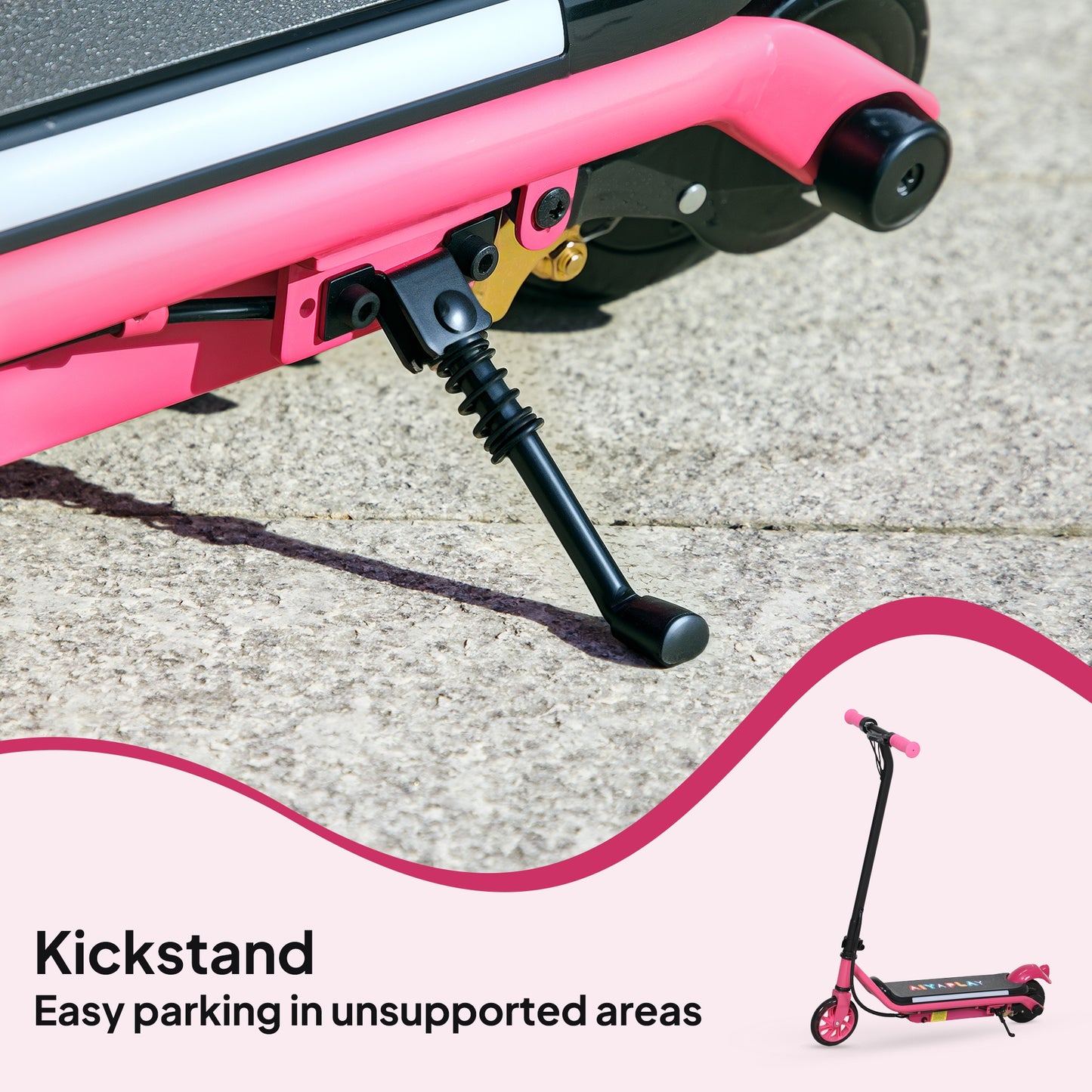 Electric Scooter for 6-14 with Dual Brakes & Colourful Light, Pink