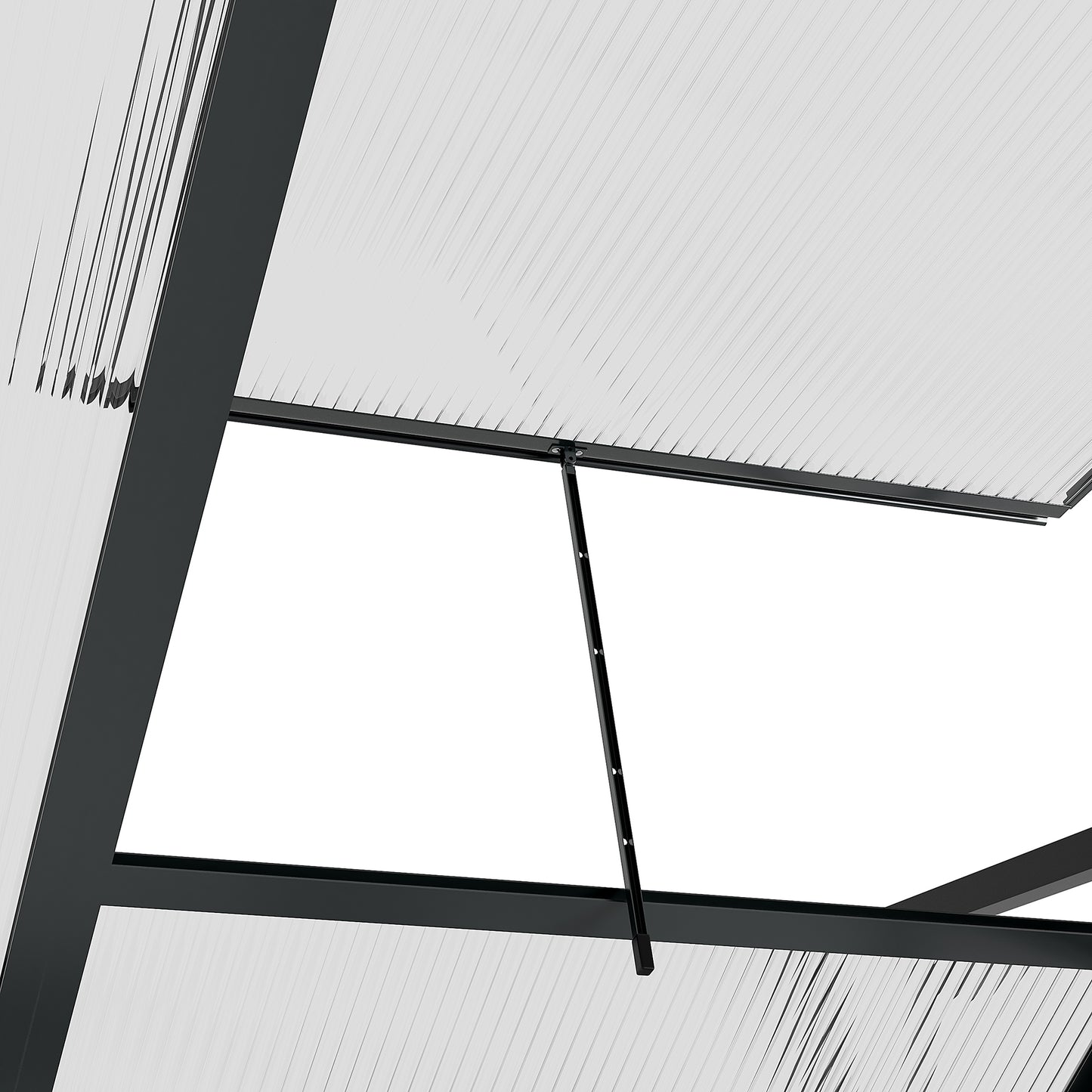 6x4ft Walk-In Polycarbonate Greenhouse Plant Grow Galvanized Aluminium