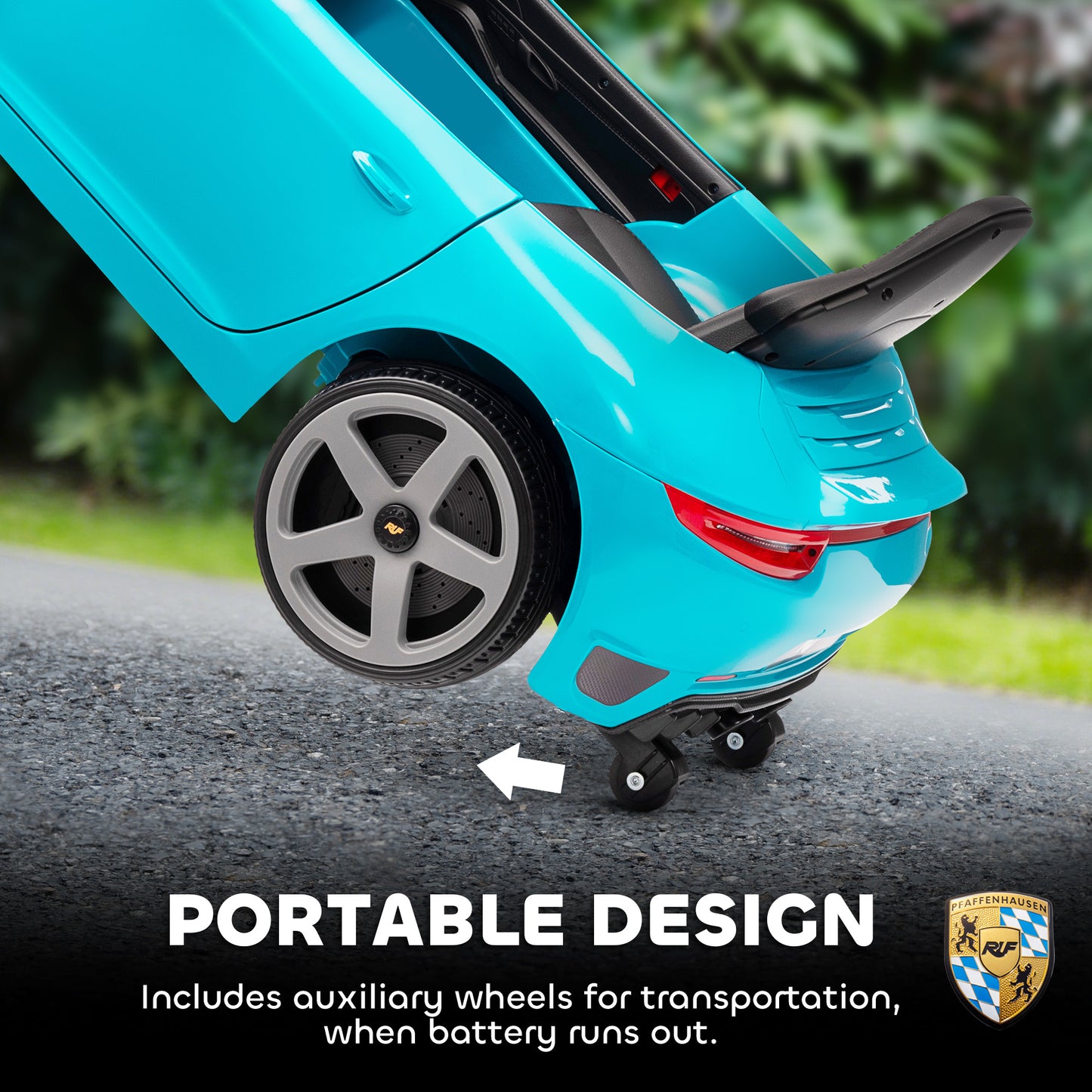 RUF GT Licensed Electric Car for Kids, 12V Kids Ride on Car with Suspension System, Remote Control, Music, Horn, USB, Slow Start and Safety Belt for 3-5 Years Old Boys and Girls, Blue