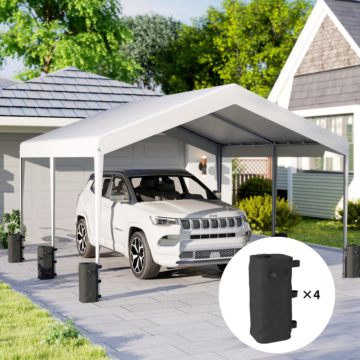Set of 4 Heavy Duty Gazebo Weights Bags, 500D Sand Weights, Black