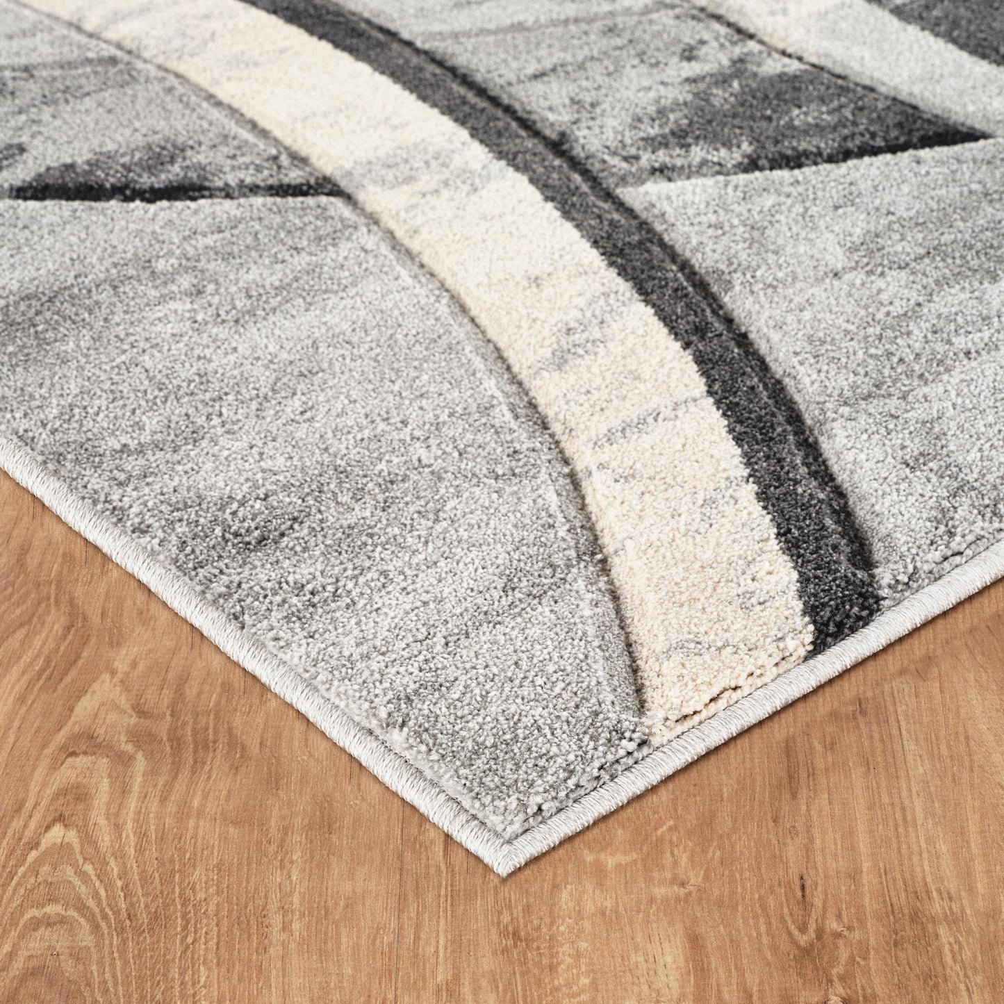 Santiago Modern Abstract Geometric Carved Rugs - Curve Design - 2 Colours Available