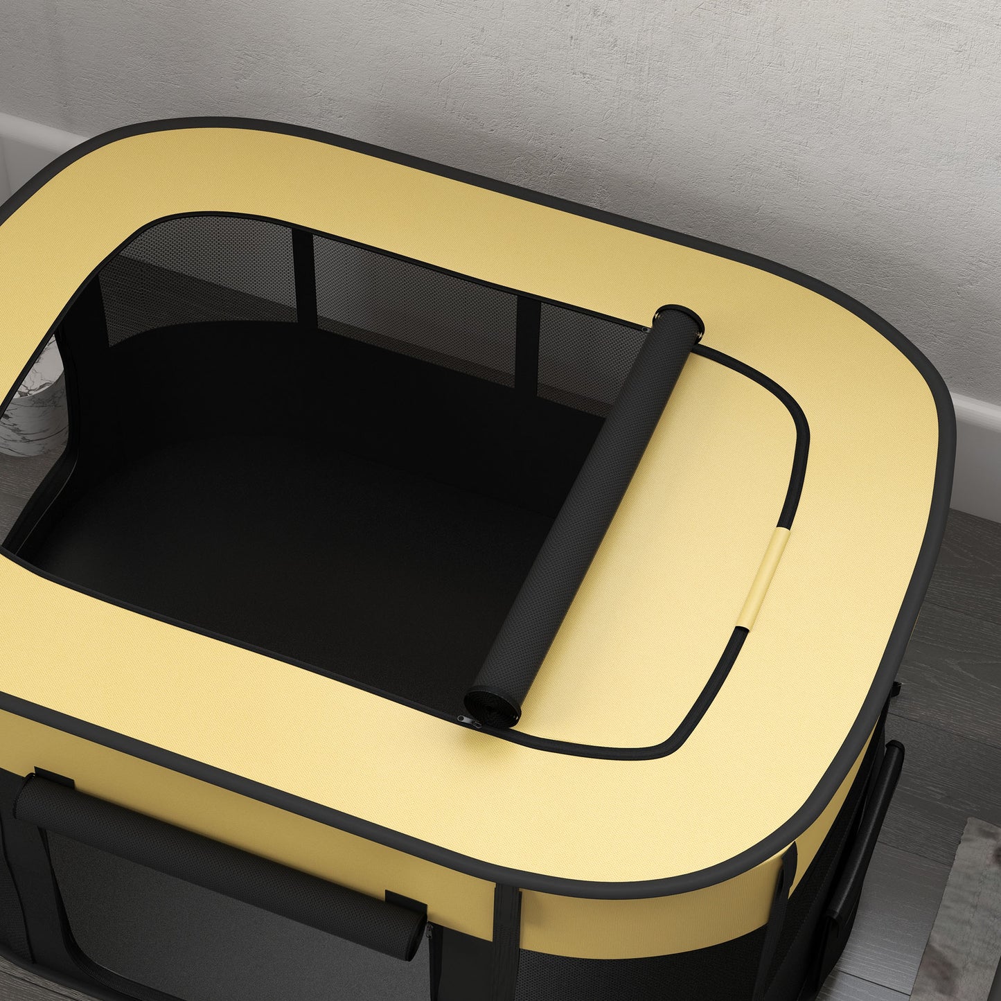 Portable Dog Pen for Puppies, Rabbits, Kittens, Guinea Pigs - Yellow