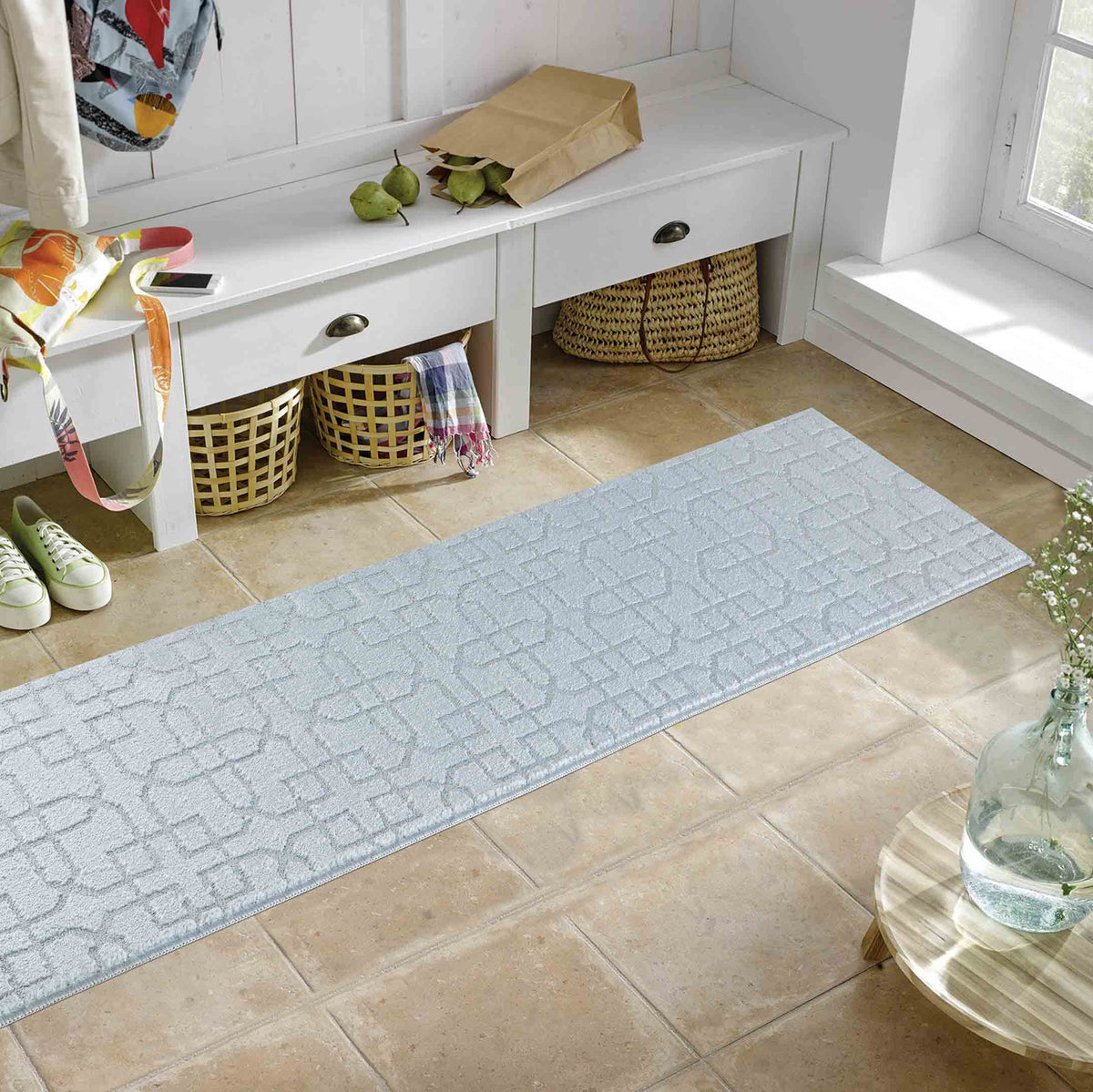 Ivy Anti-Slip Cubed Trellis Design Doormat – Machine Washable for Easy Care - 5 Colours Available