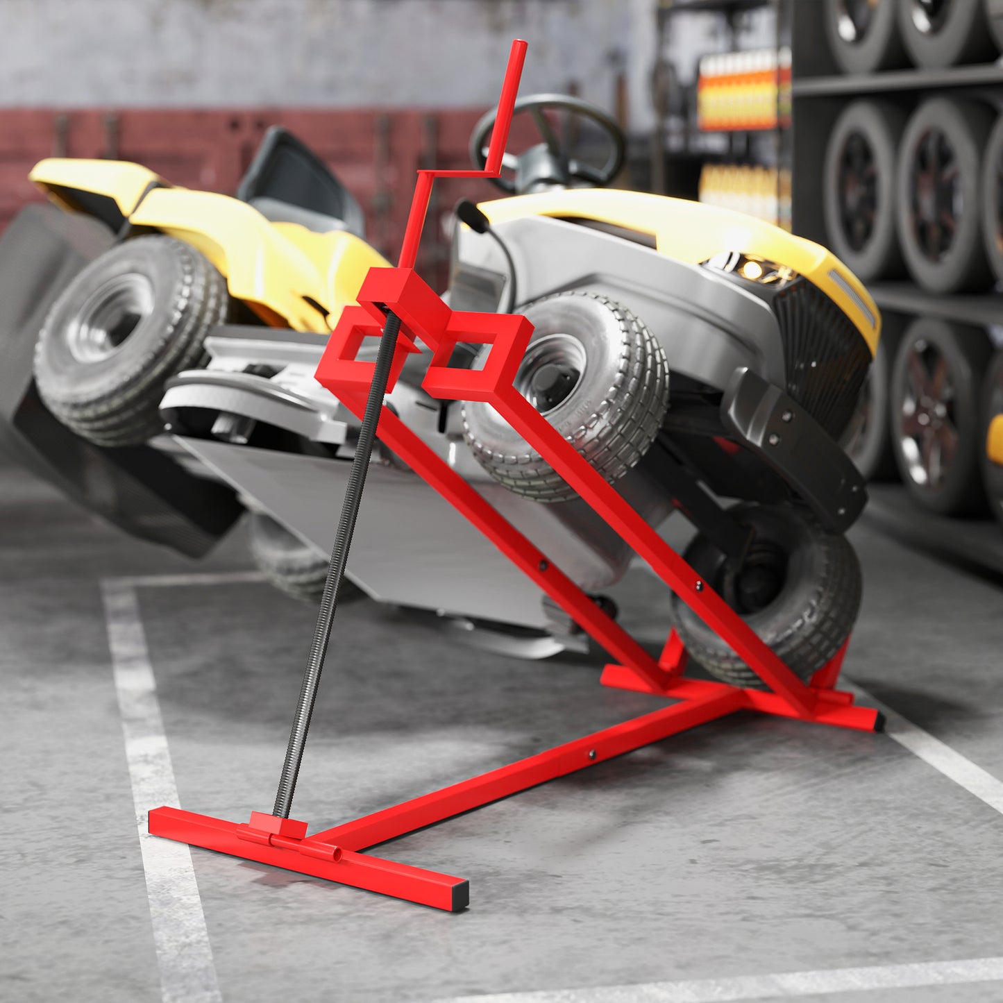Foldable Ride On Lawn Mower Lift, 400 kg Telescopic Maintenance Jack