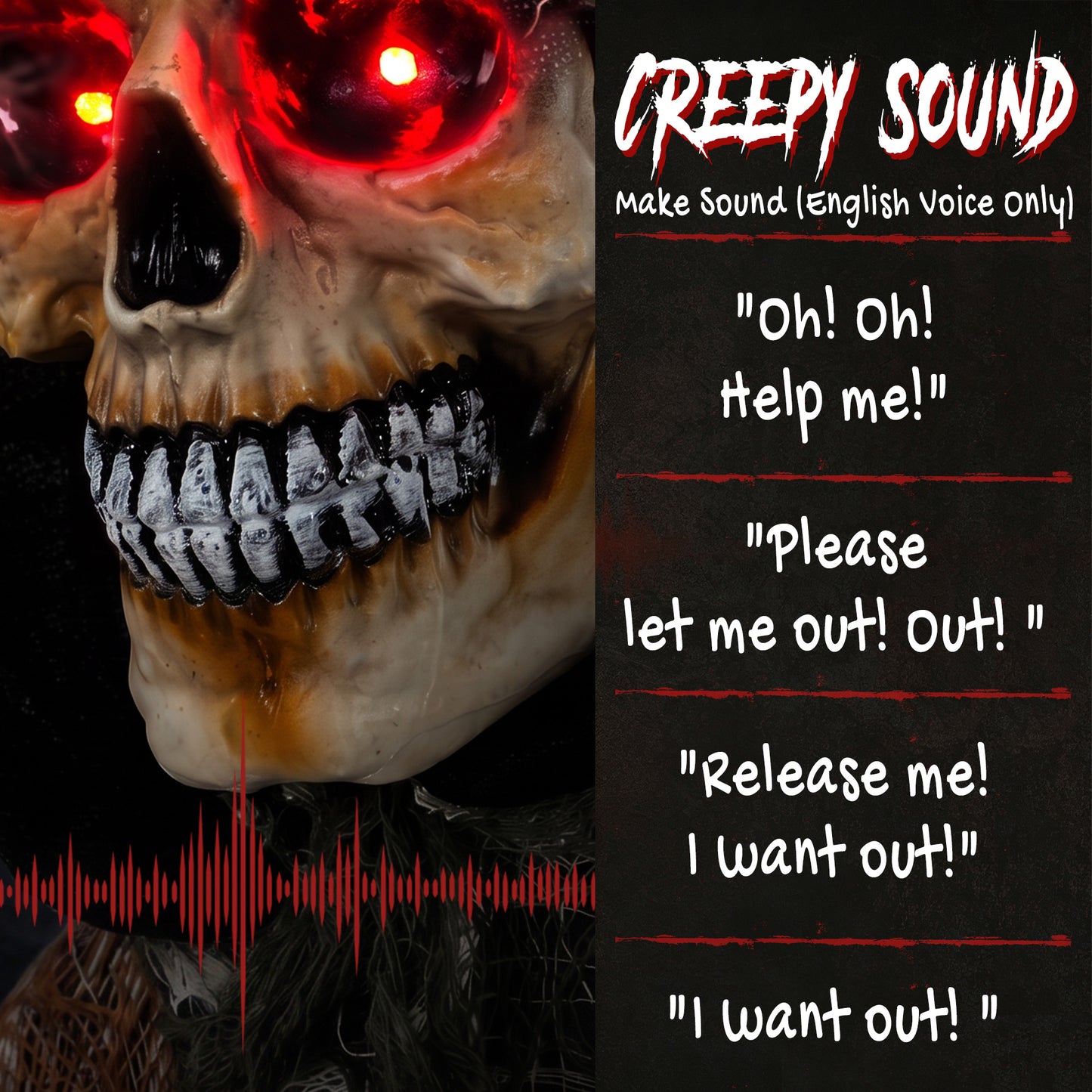 170cm Animated Halloween Grim Reaper for Covered Outdoor