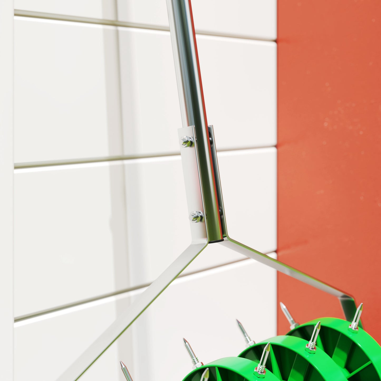 Grass Spike Roller, Soil Aerator w/ 3 Piece Handle and T-bar Grip