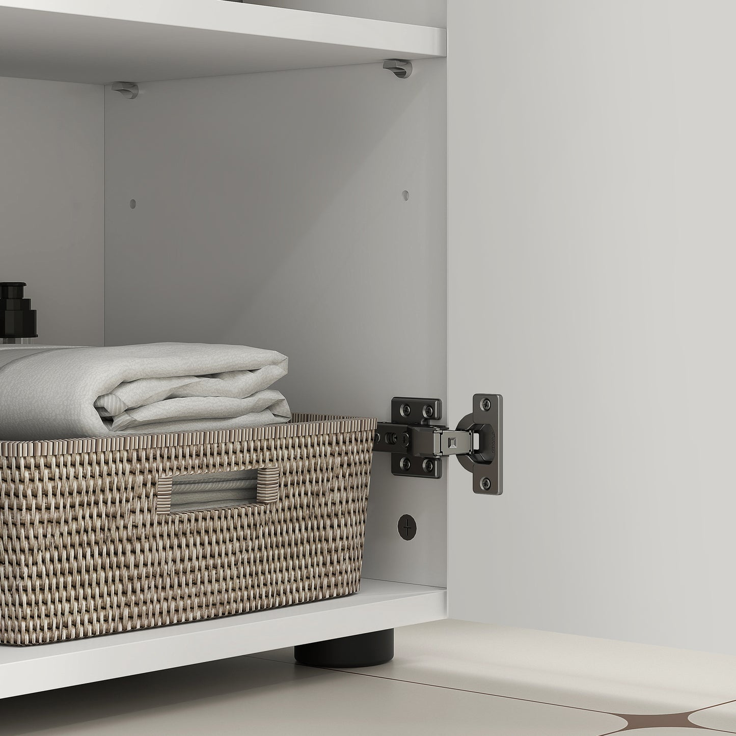 Bathroom Vanity Unit, Under Sink Cabinet with Shelf, White