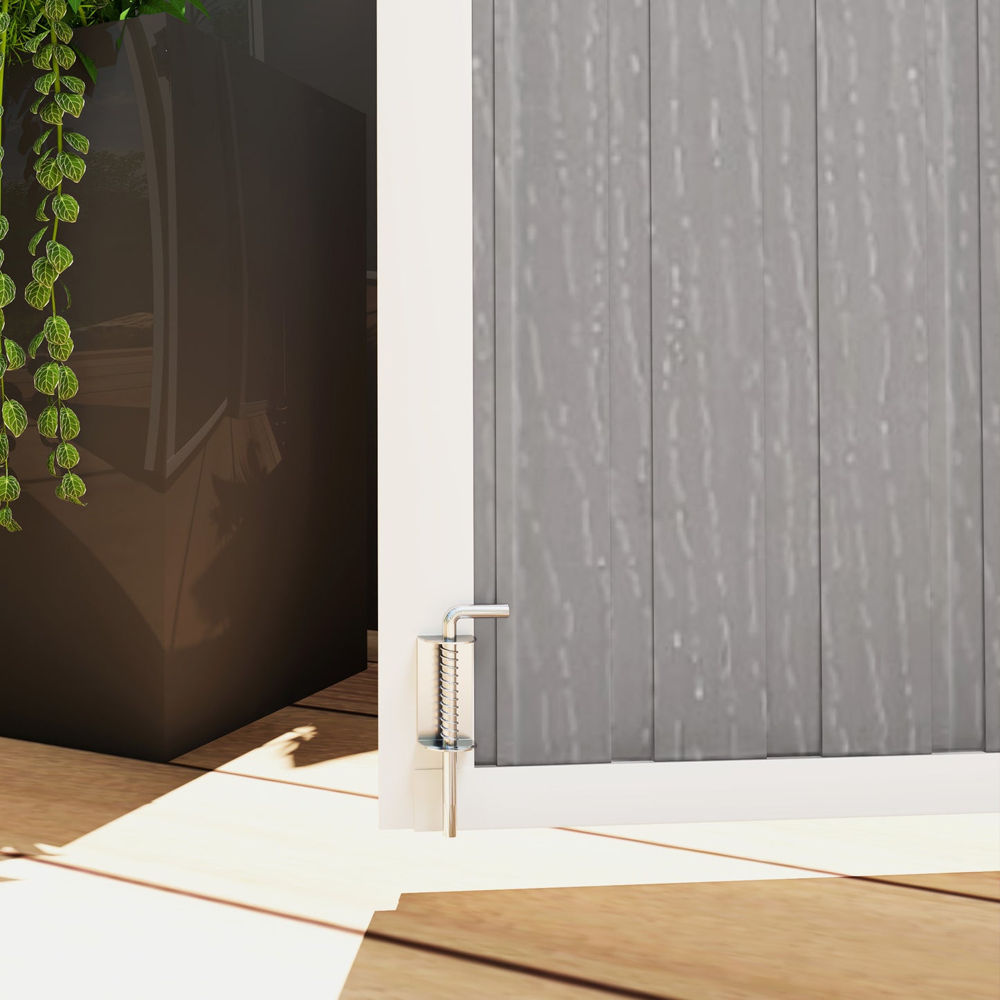 4.7 x 2.5FT Lockable Garden Shed, Double Bin Storage Shed, Grey