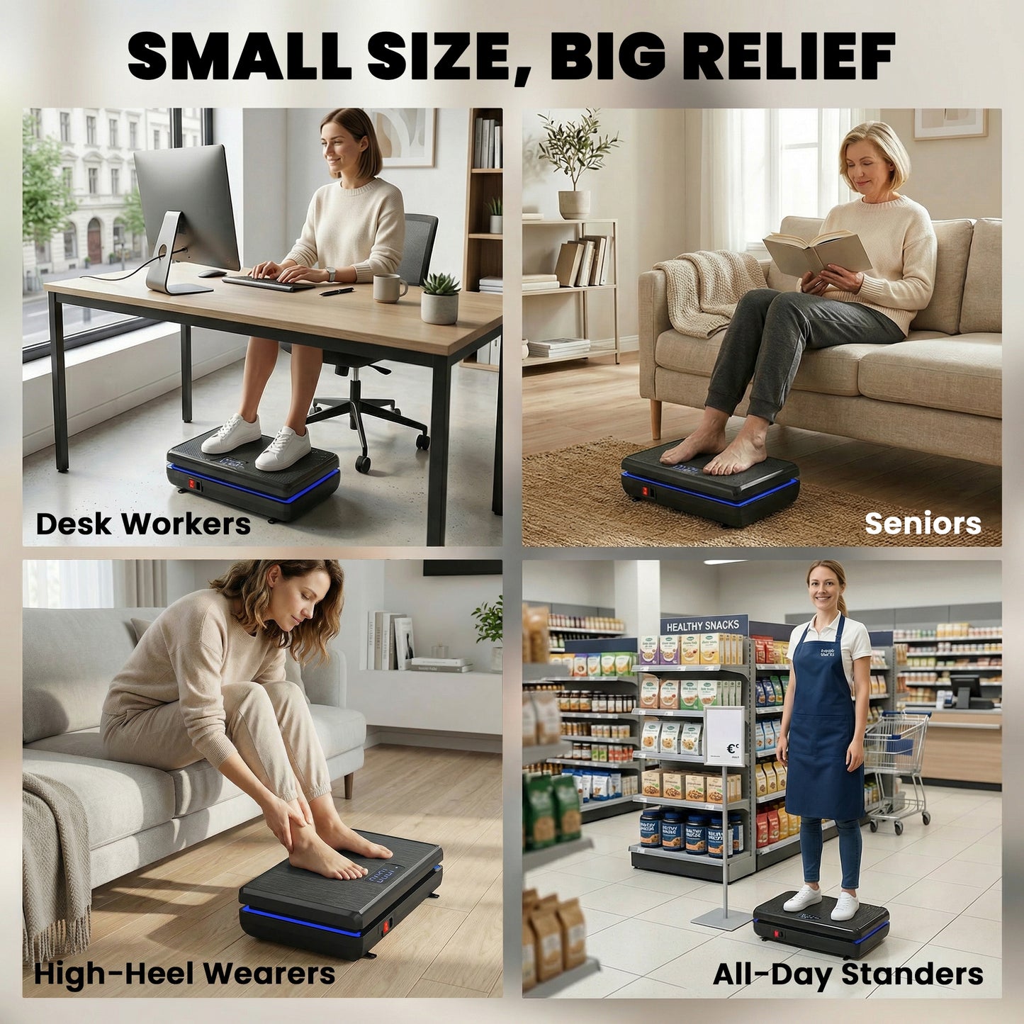 Vibration Plate Exercise Machine with 120 Speed Levels, 5 Programs