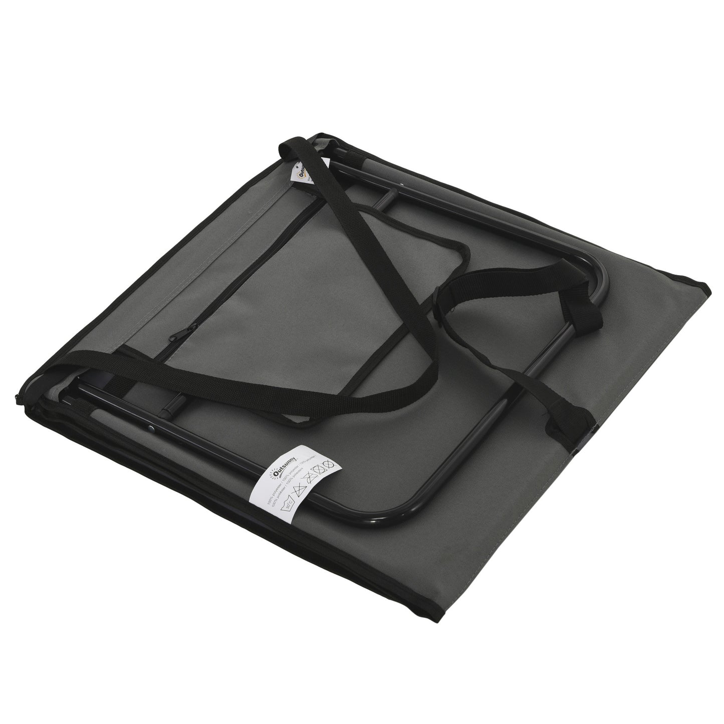 Garden Beach Chair Mat, Sun Lounger Seats with Adjustable Back - Grey