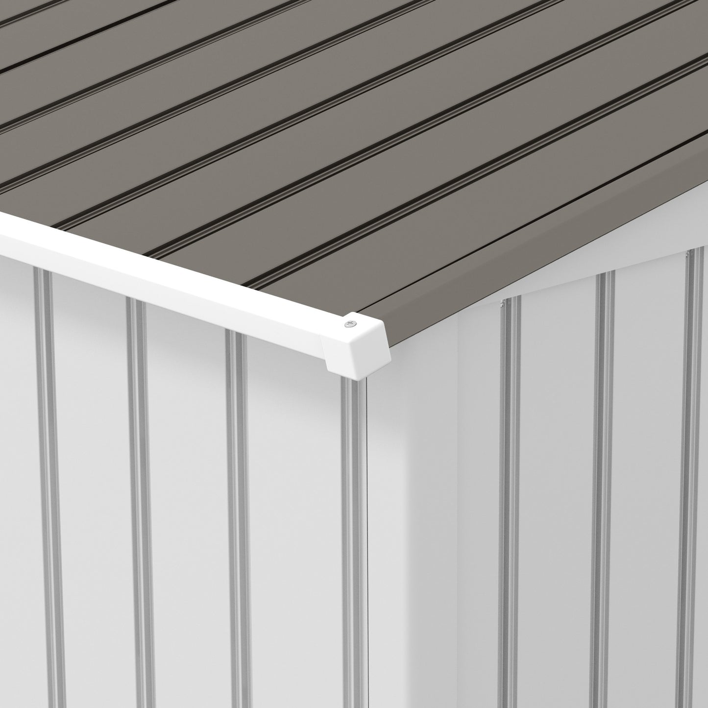 9 x 6FT Galvanised Garden Storage Shed with Sliding Door, Silver