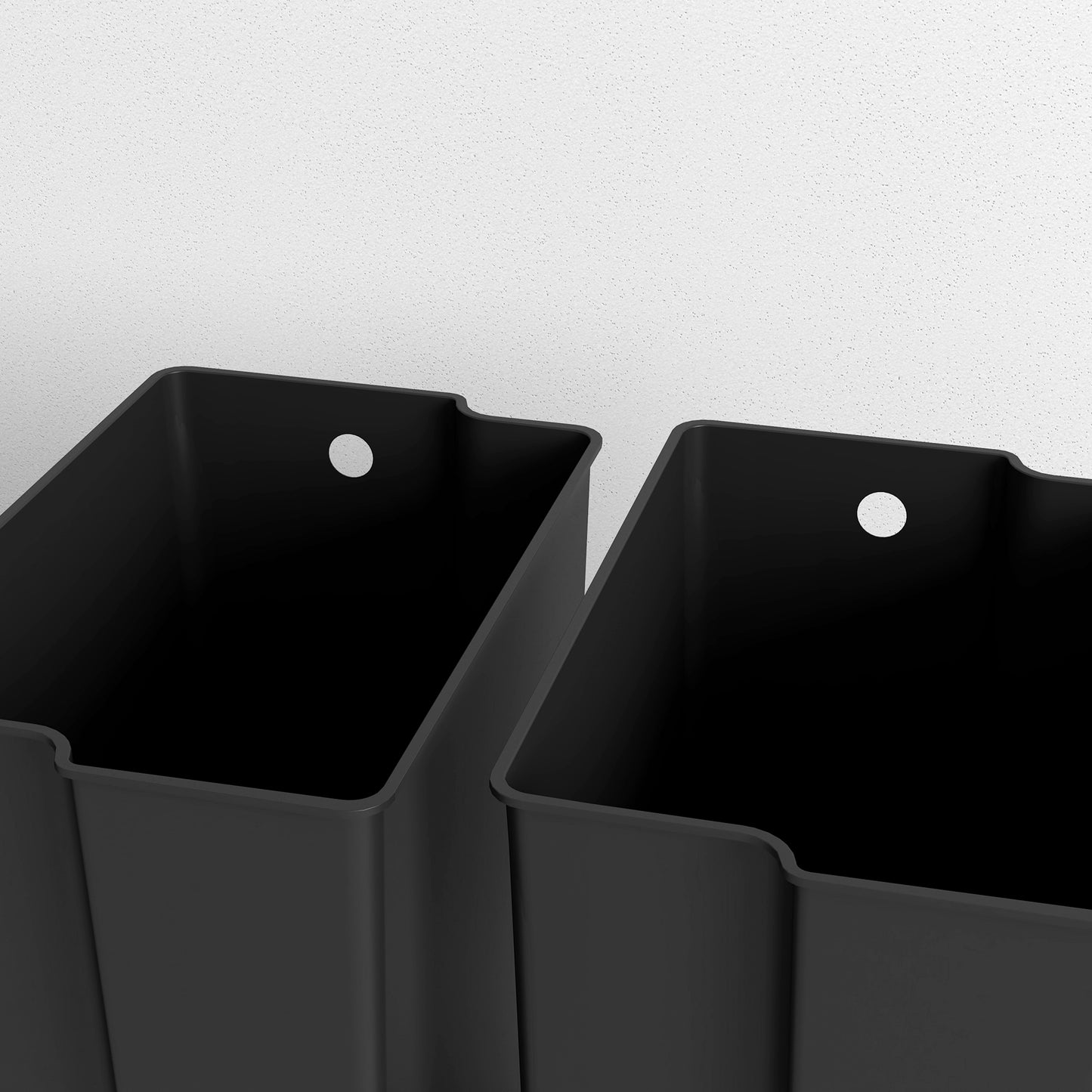 2 x 25L Double Kitchen Bin, Pedal Bin with Soft-Close Lid, Black