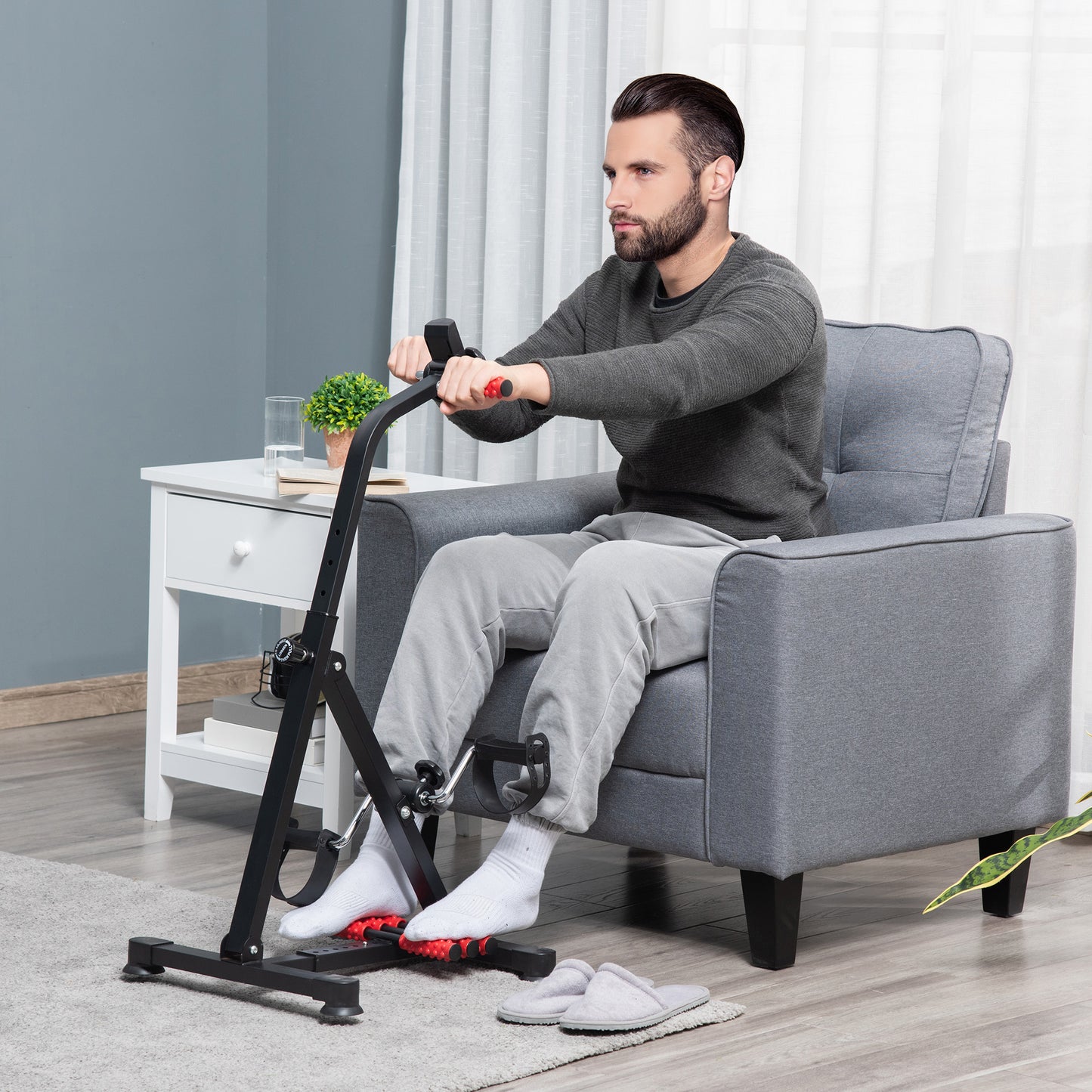 Pedal Rehabilitation Exercise Bike for Seniors and Elderly Black&Red