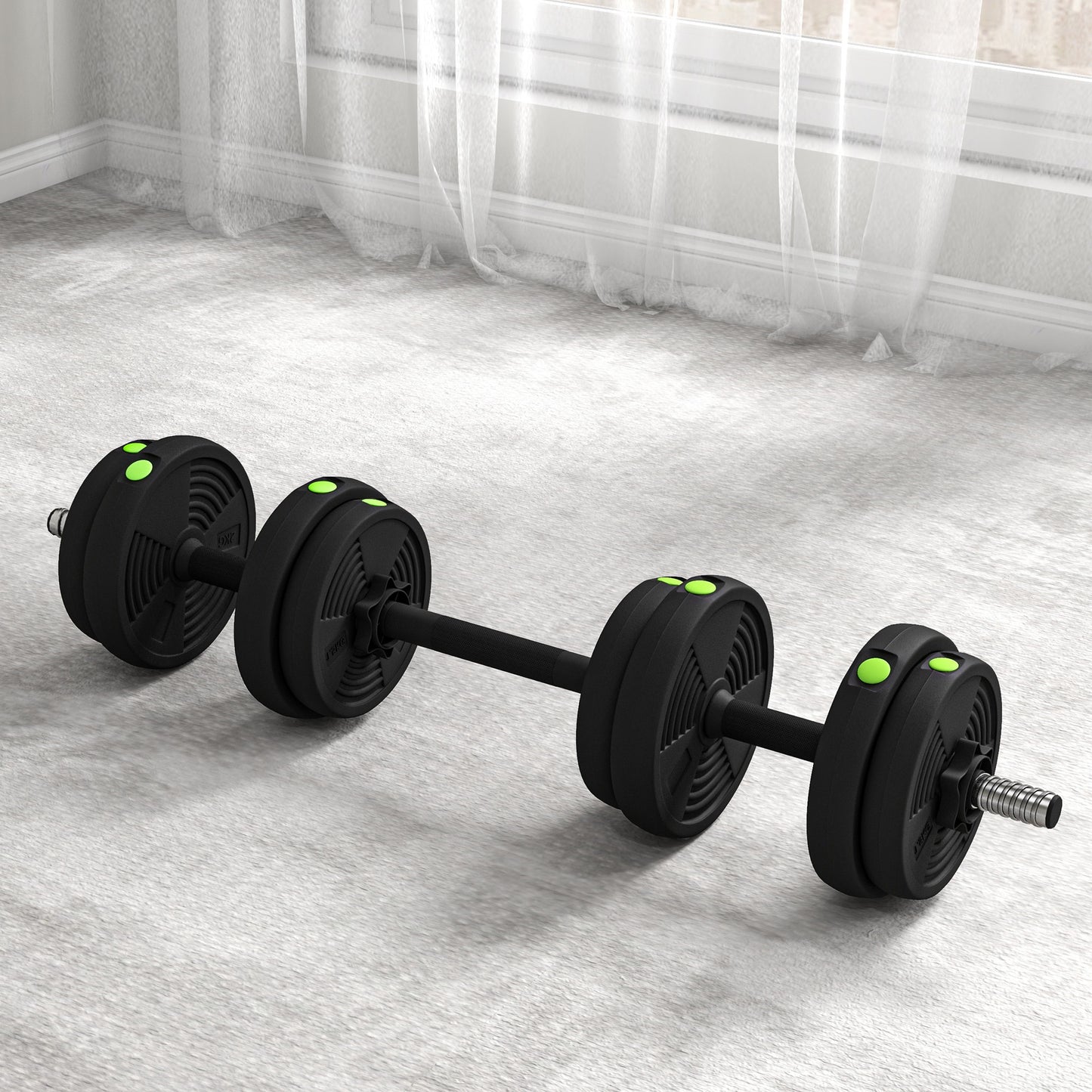 15KG Adjustable Dumbbells Weight Barbell & Dumbbells Set, Free Weights Set for Home Gym Strength Training