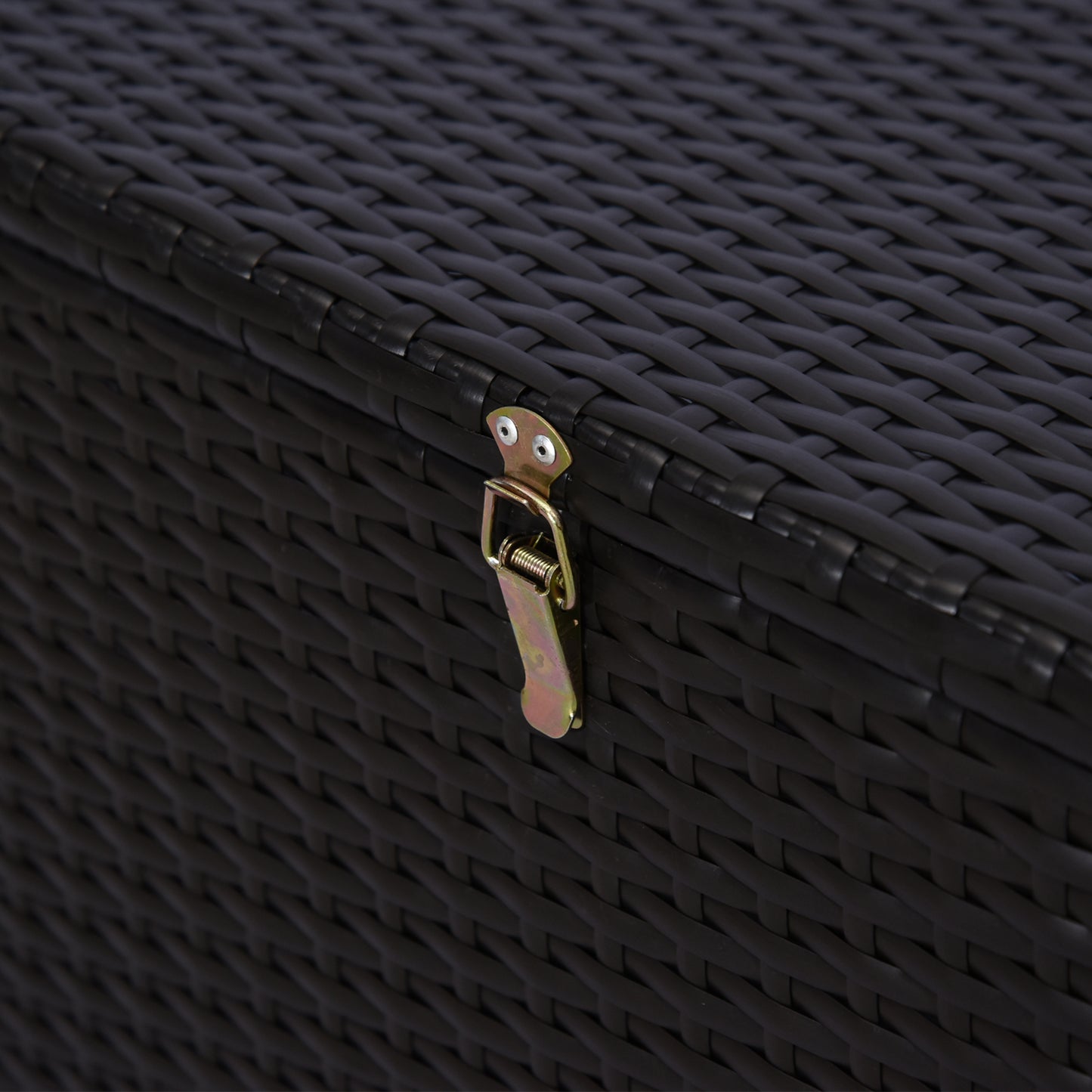 Large Rattan Storage Box Garden Chest Wicker Outdoor Cabinet Deck Shed