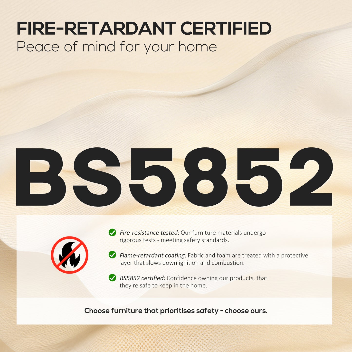 Modern 3 Seater Sofa with Spring Cushion, Upholstered Corduroy Settee for Living Room, Cream