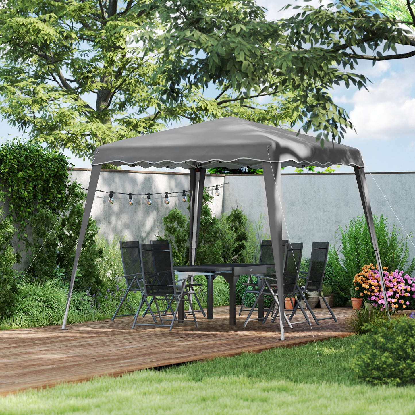 Garden Pop up Gazebo Tent Party Water-resistant 2.5 x 2.5M Grey
