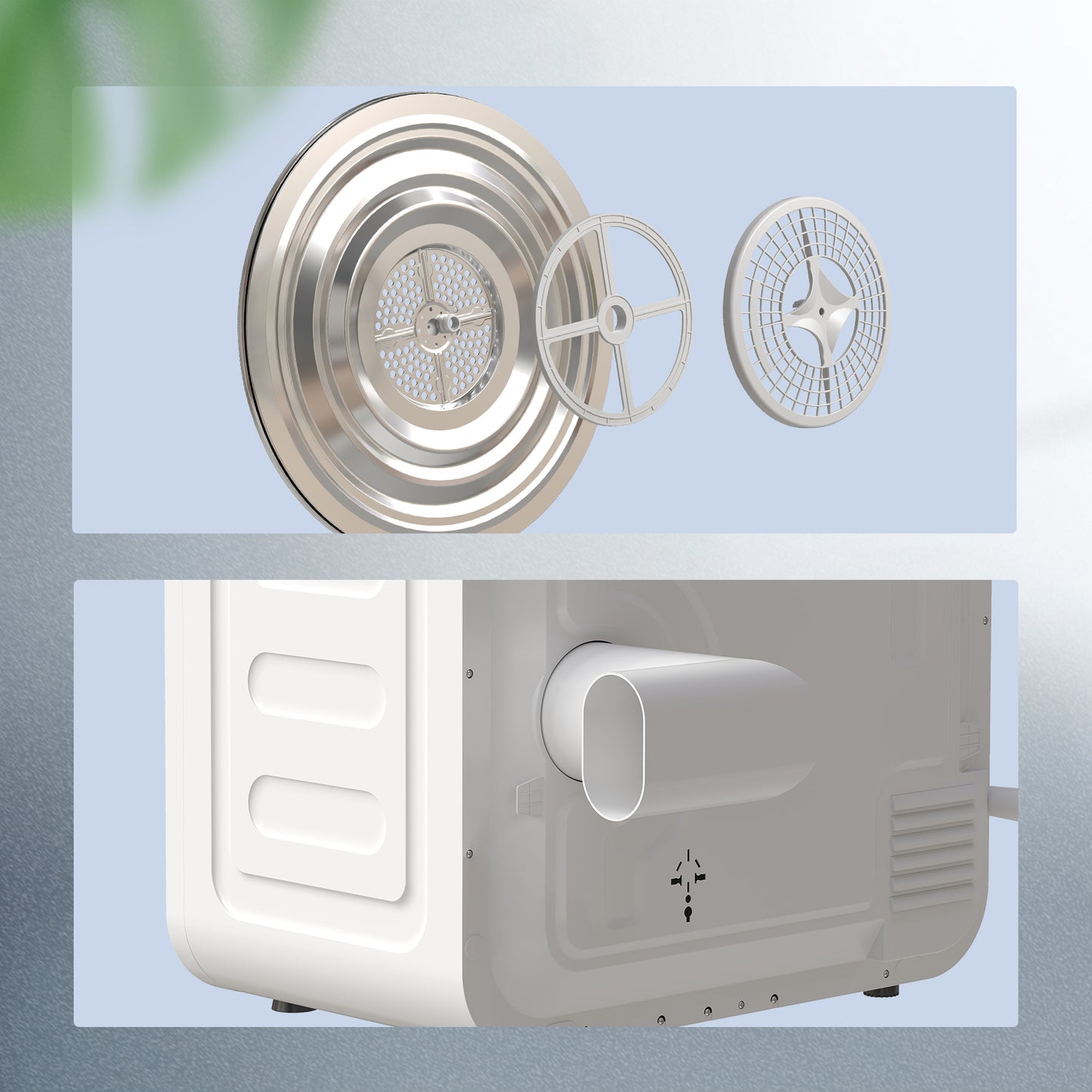 800W Compact Dryer Machine, 4kg Small Vented Tumble Dryer, White