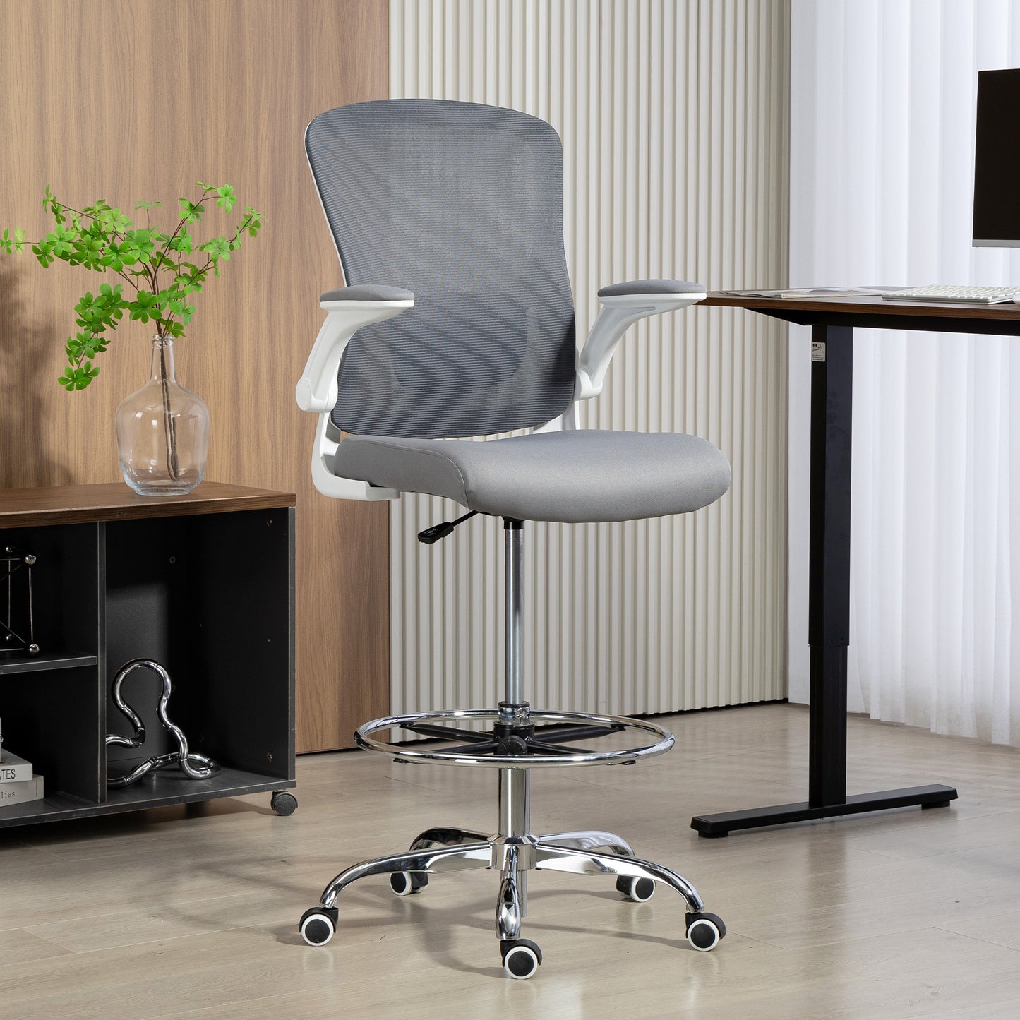 Ergonomic Tall Office Chair, 360 Degree Swivel Task Stool