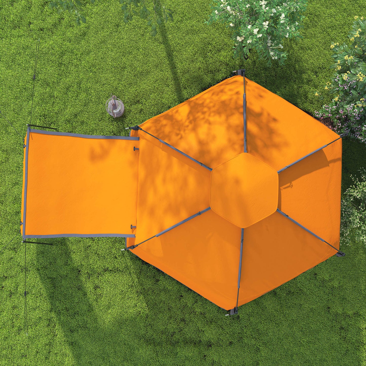 2-4 Person Tent, Instant Pop Up Camping Tent, Orange