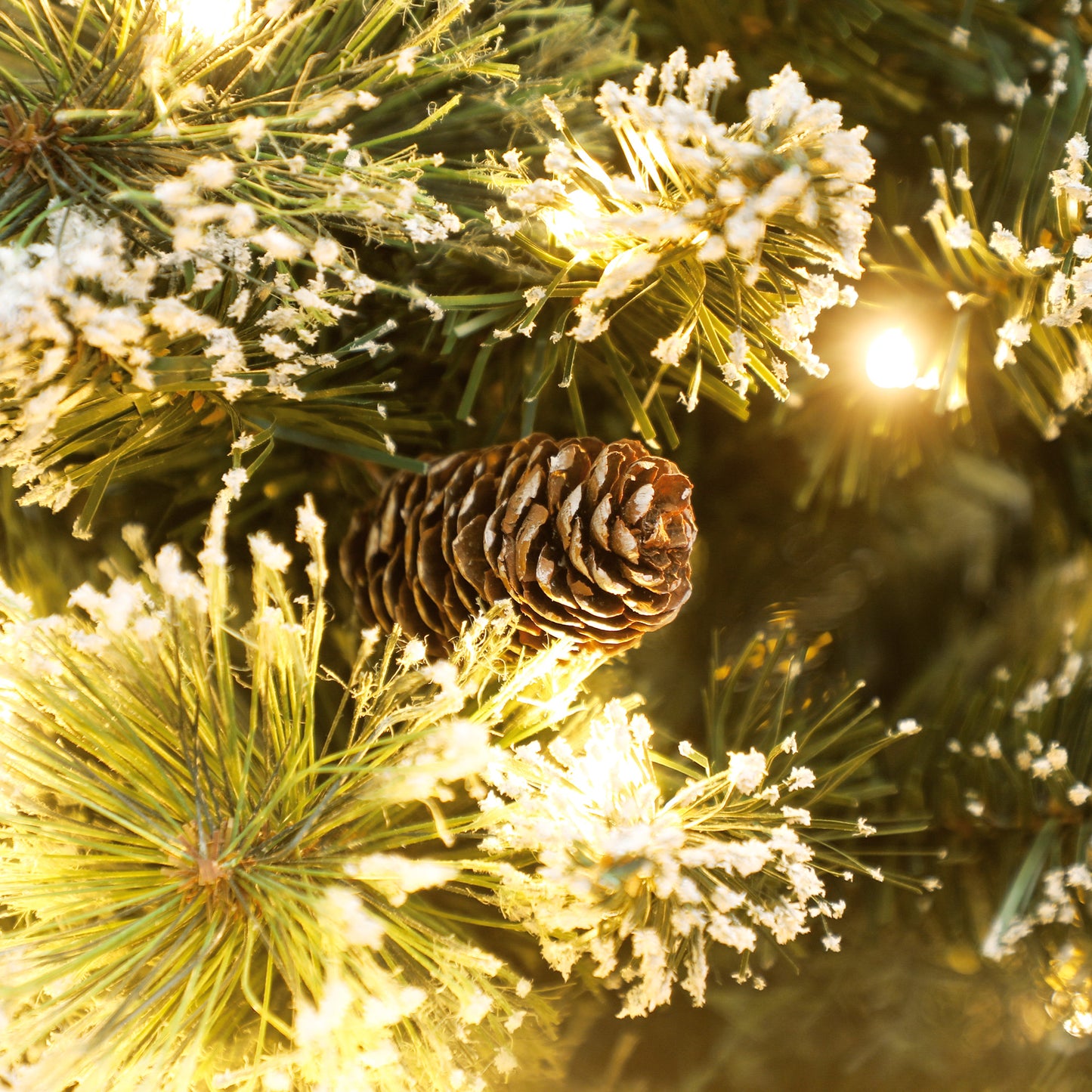 60 cm Prelit Mini Tabletop Christmas Tree, Snow Flocked Xmas Tree