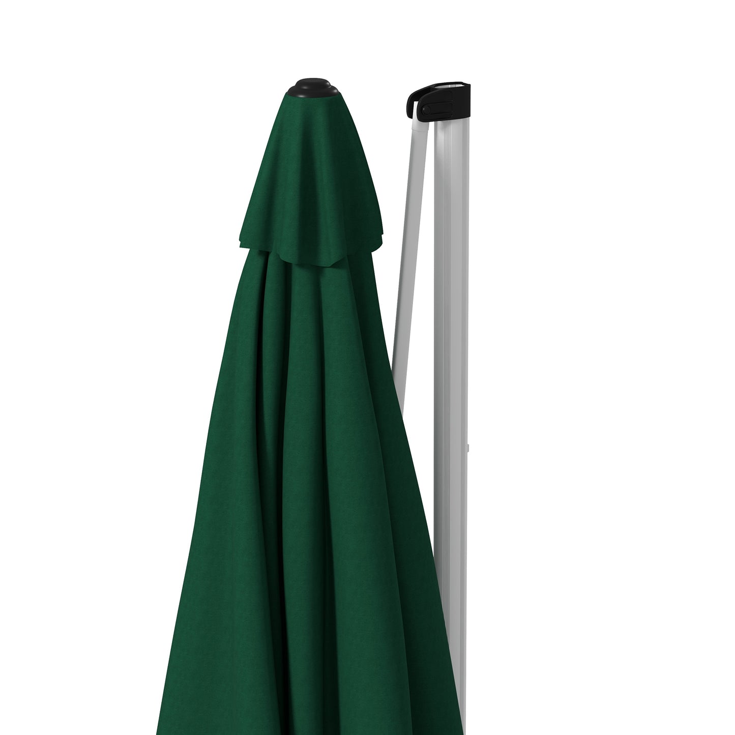 3 x 3(m) Square Cantilever Parasol with Cross Base, Crank Handle, Tilt, 360° Rotation and Aluminium Frame, Green