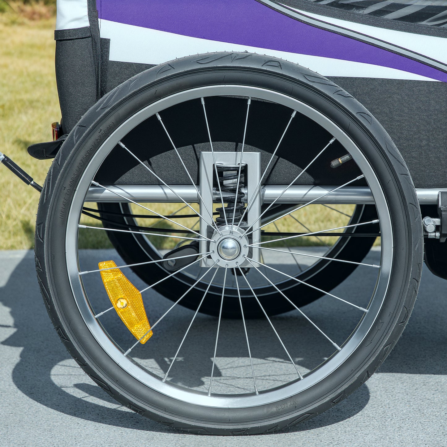 2 Seat Child Bike Trailer, Baby Bicycle Trailer for 2 Kids, Purple