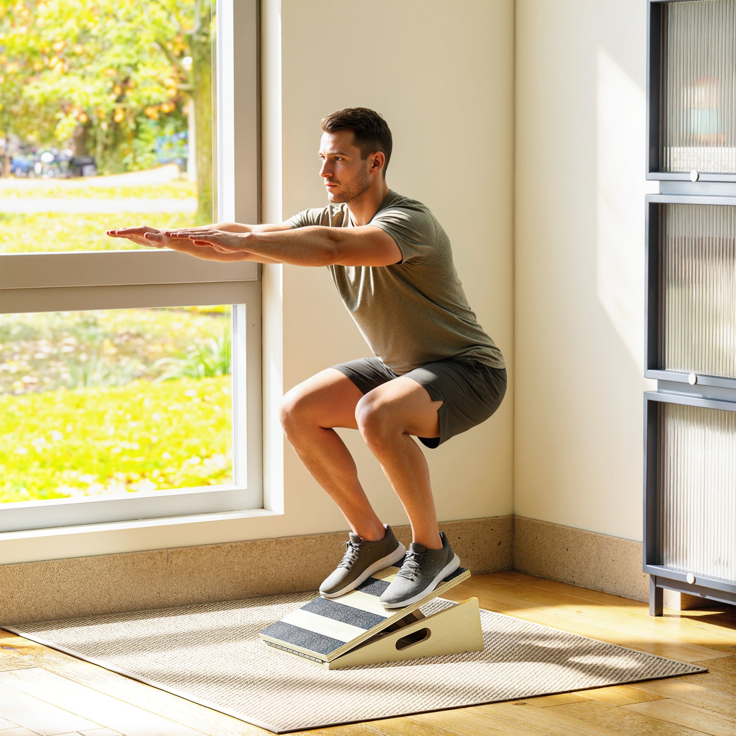 Portable Slant Board, Calf Stretcher with 4 Adjustable Angles