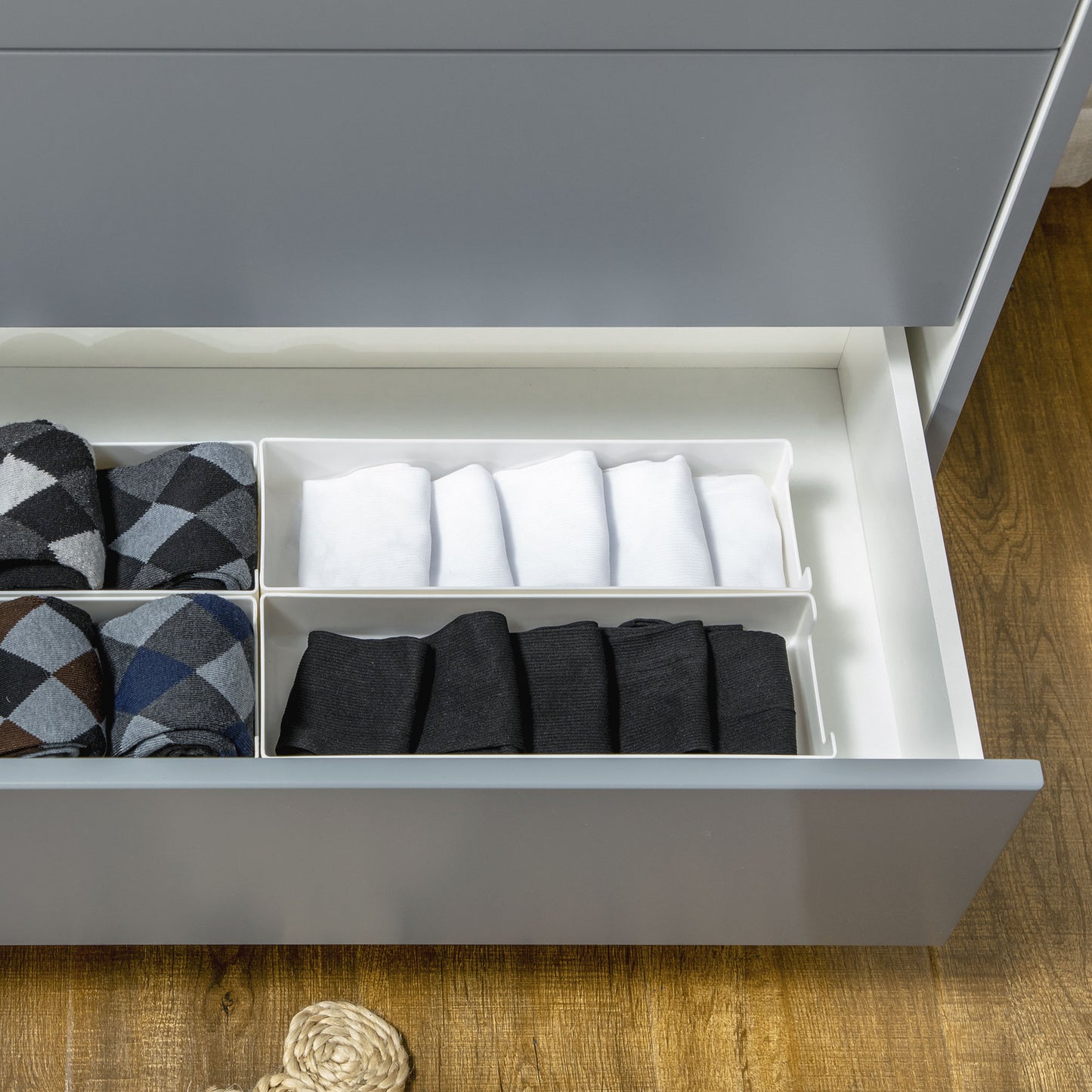 Chest of Drawers, 3 Drawer Unit Storage Organiser for Bedroom, Grey