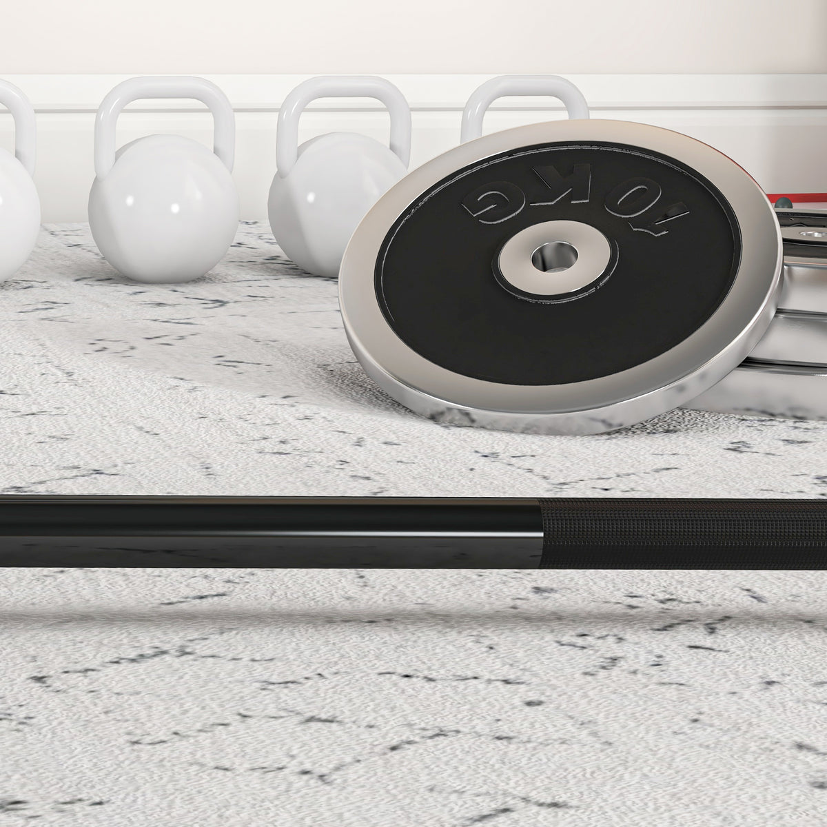 5cm Weight Lifting Bar, Barbell Bar with Spring Clips, 210cm, 19kg
