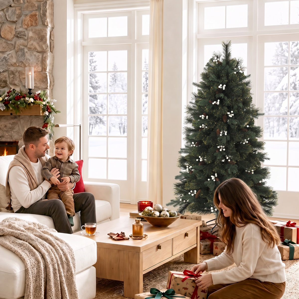 5ft Artificial Christmas Tree with 490 Branch Tips for Holiday Decor