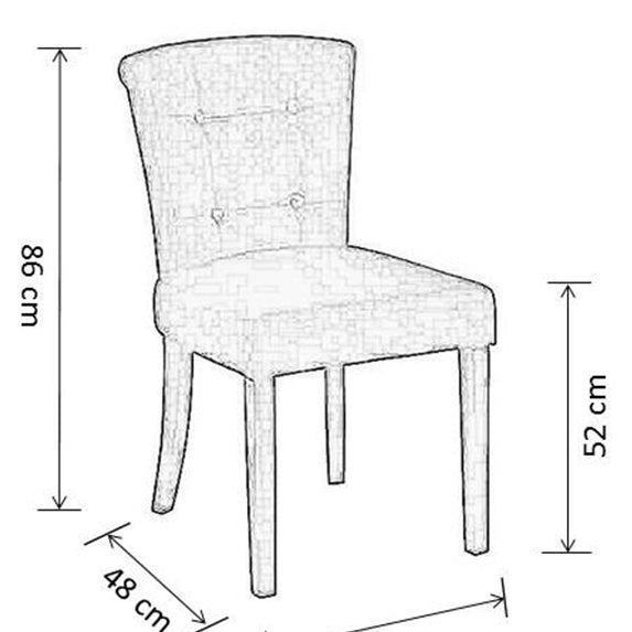 Positano Dining Chair with Back Ring - Black Velvet Natural legs