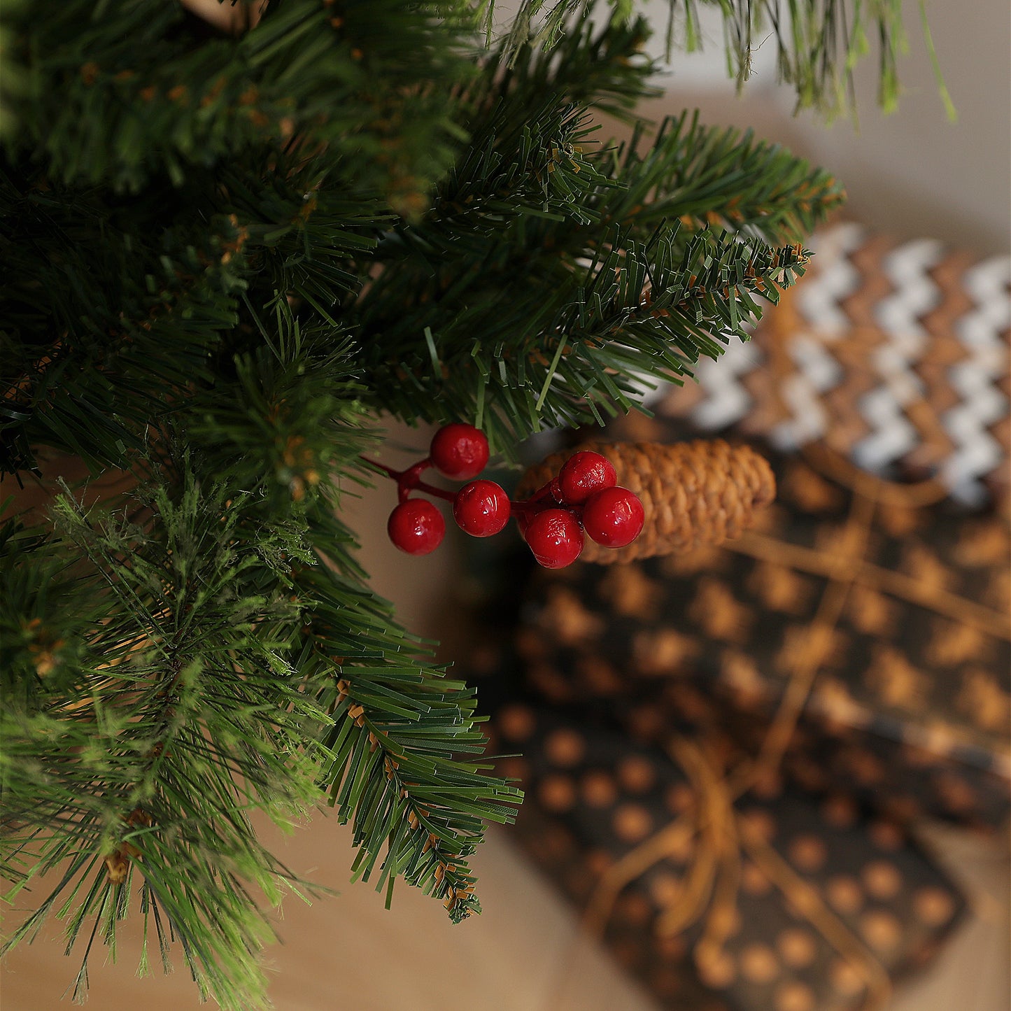 1.2m Prelit Christmas Tree with 100 Warm White LED Lights and 8 Modes